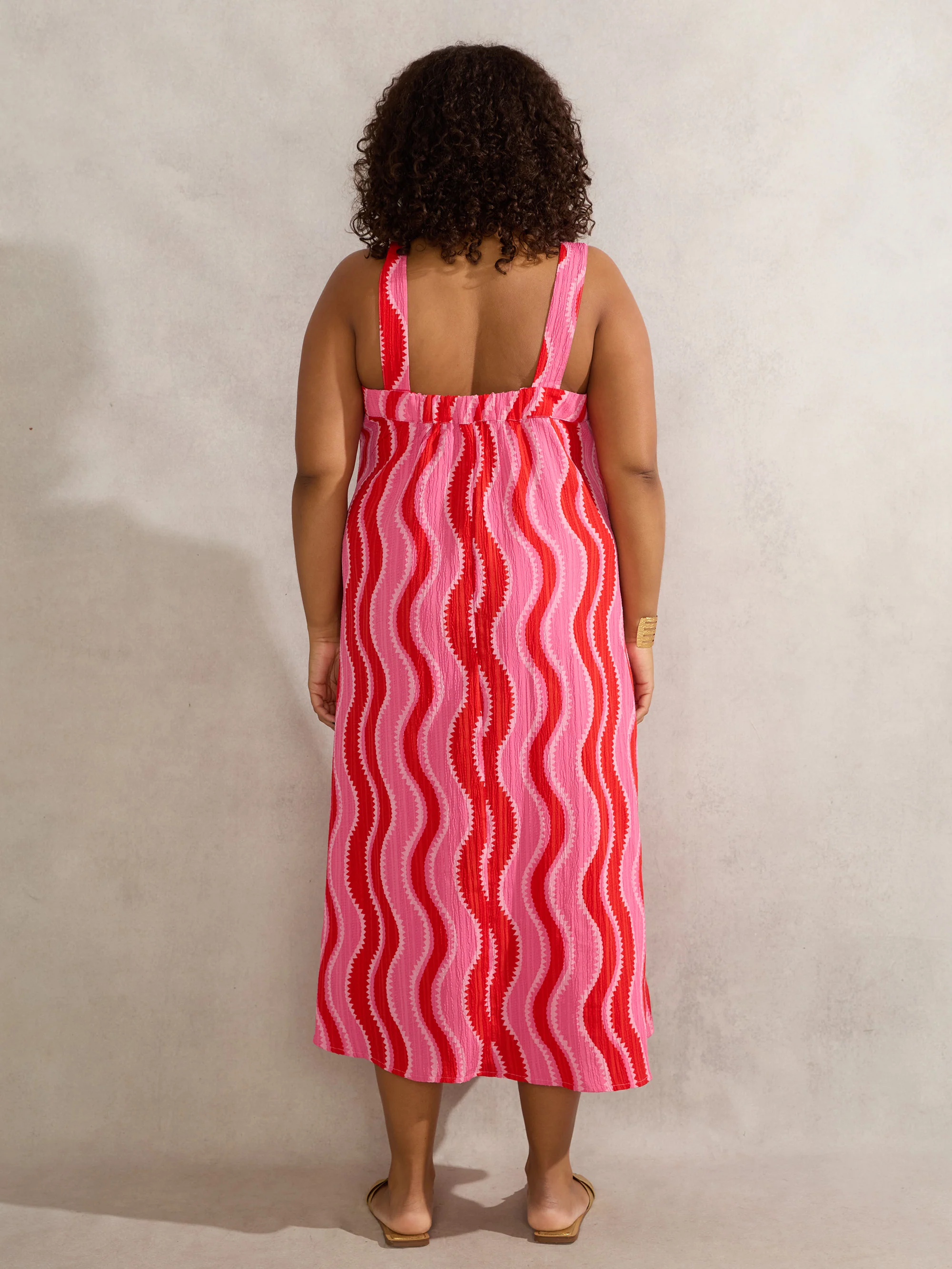 Pink Swirl Print Midi Dress - Image 7