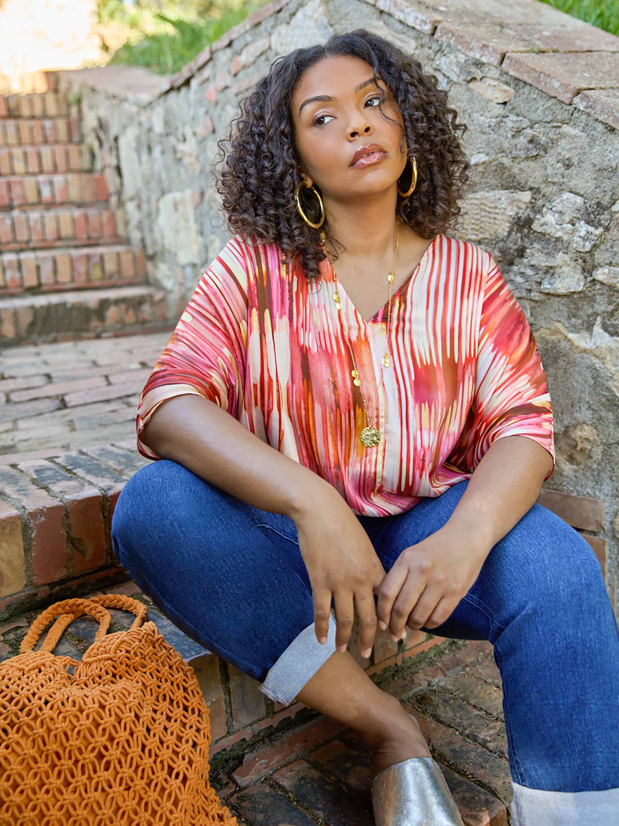 Pink Tie Dye Batwing Top - Image 2