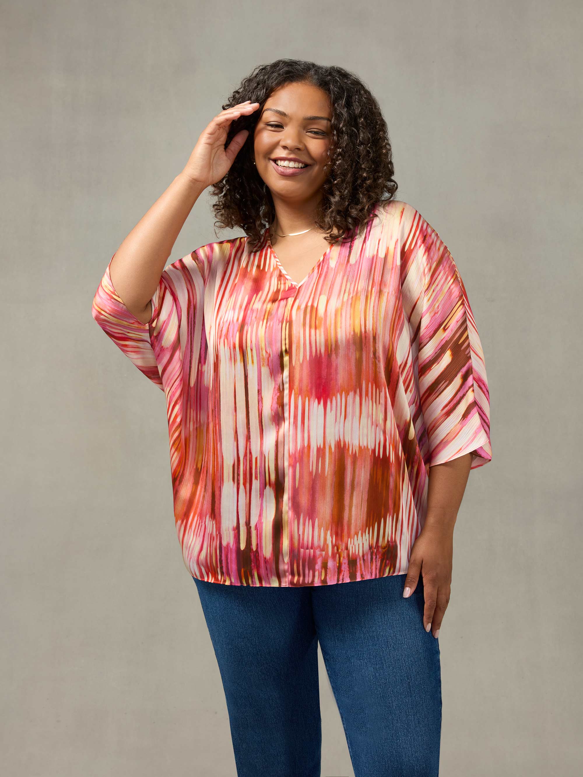 Pink Tie Dye Batwing Top - Image 4