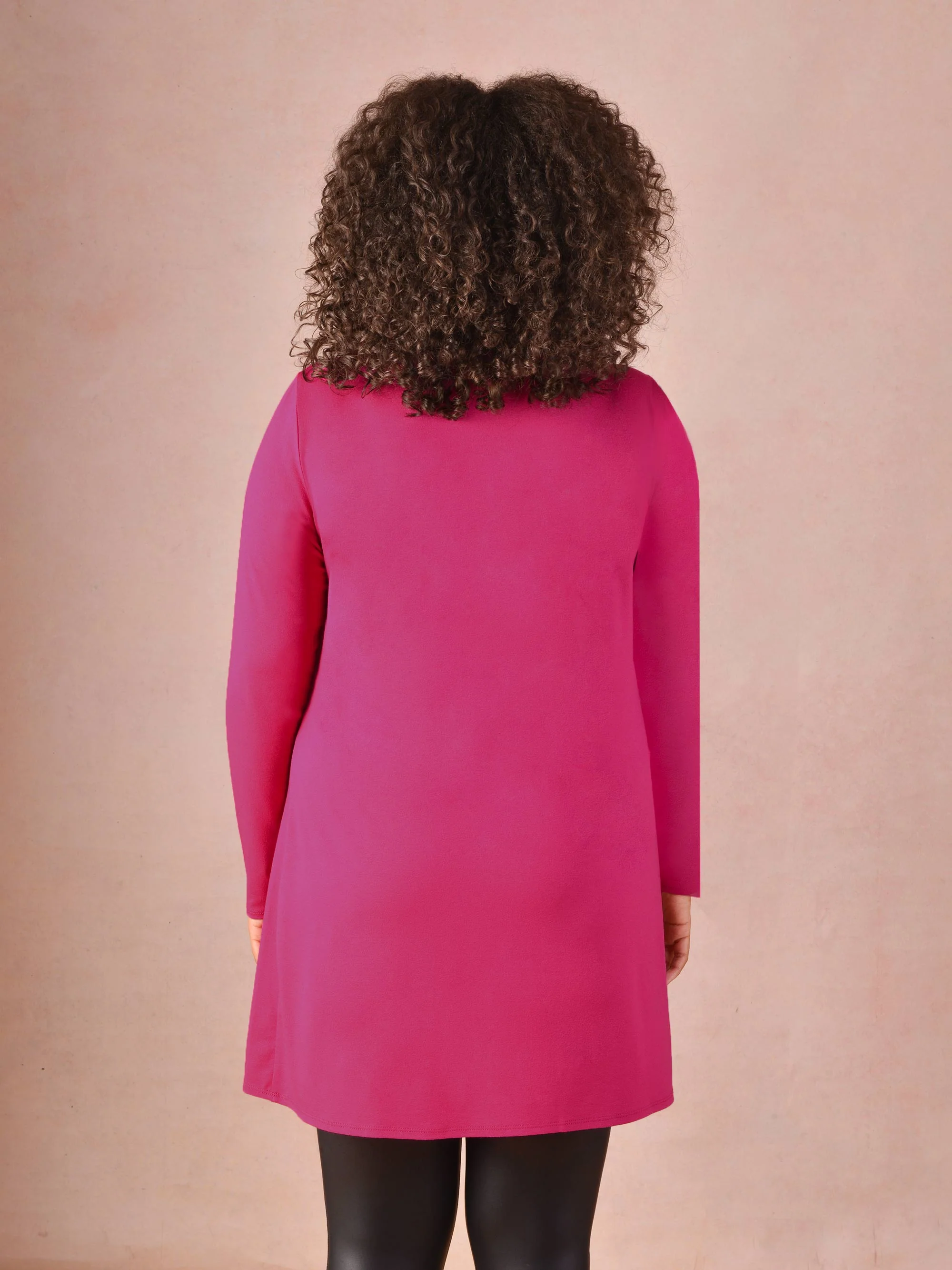 Pink Twist Neck Jersey Tunic - Image 3