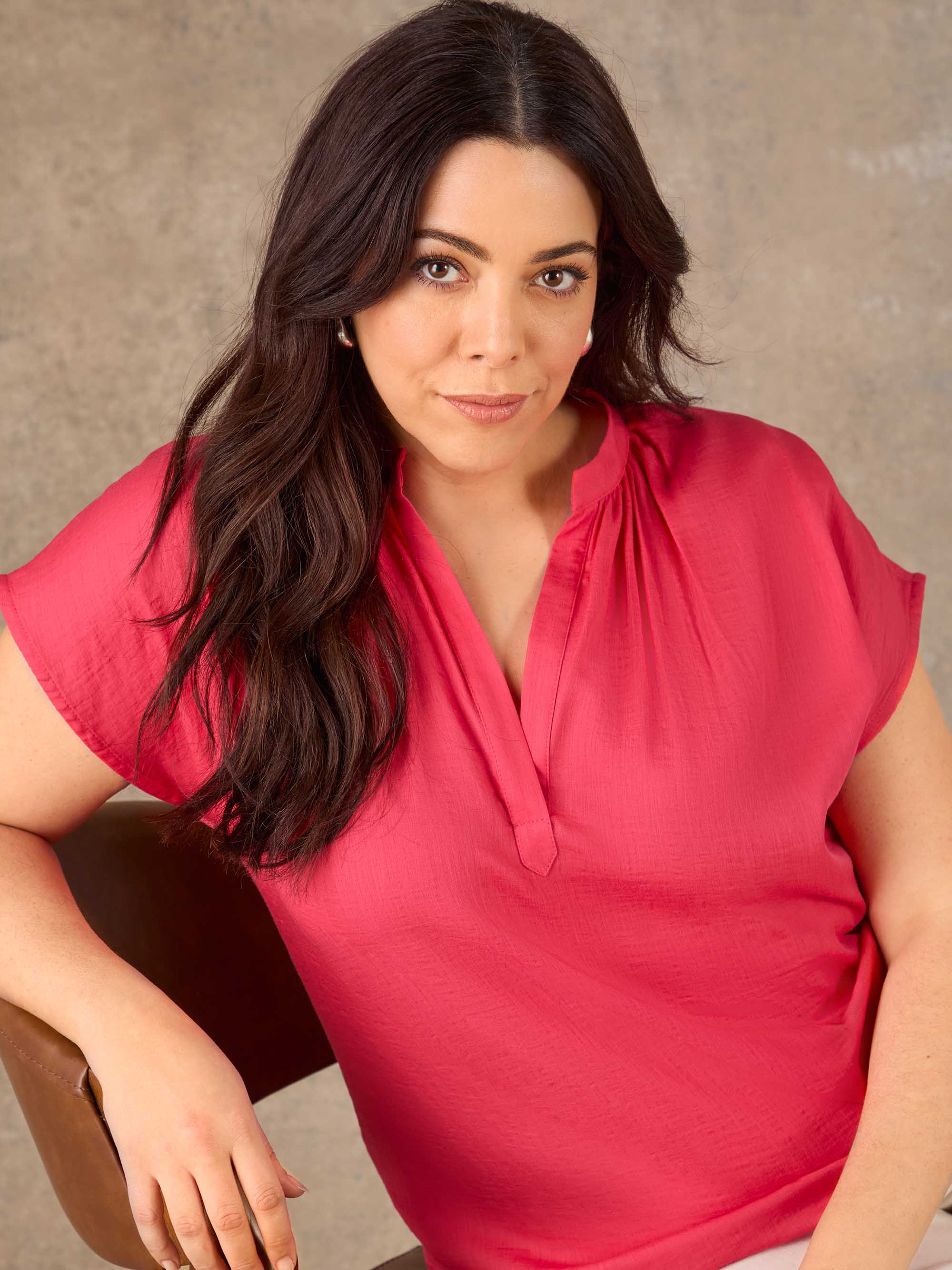 Pink Notch Neck Relaxed Fit Top - Image 3
