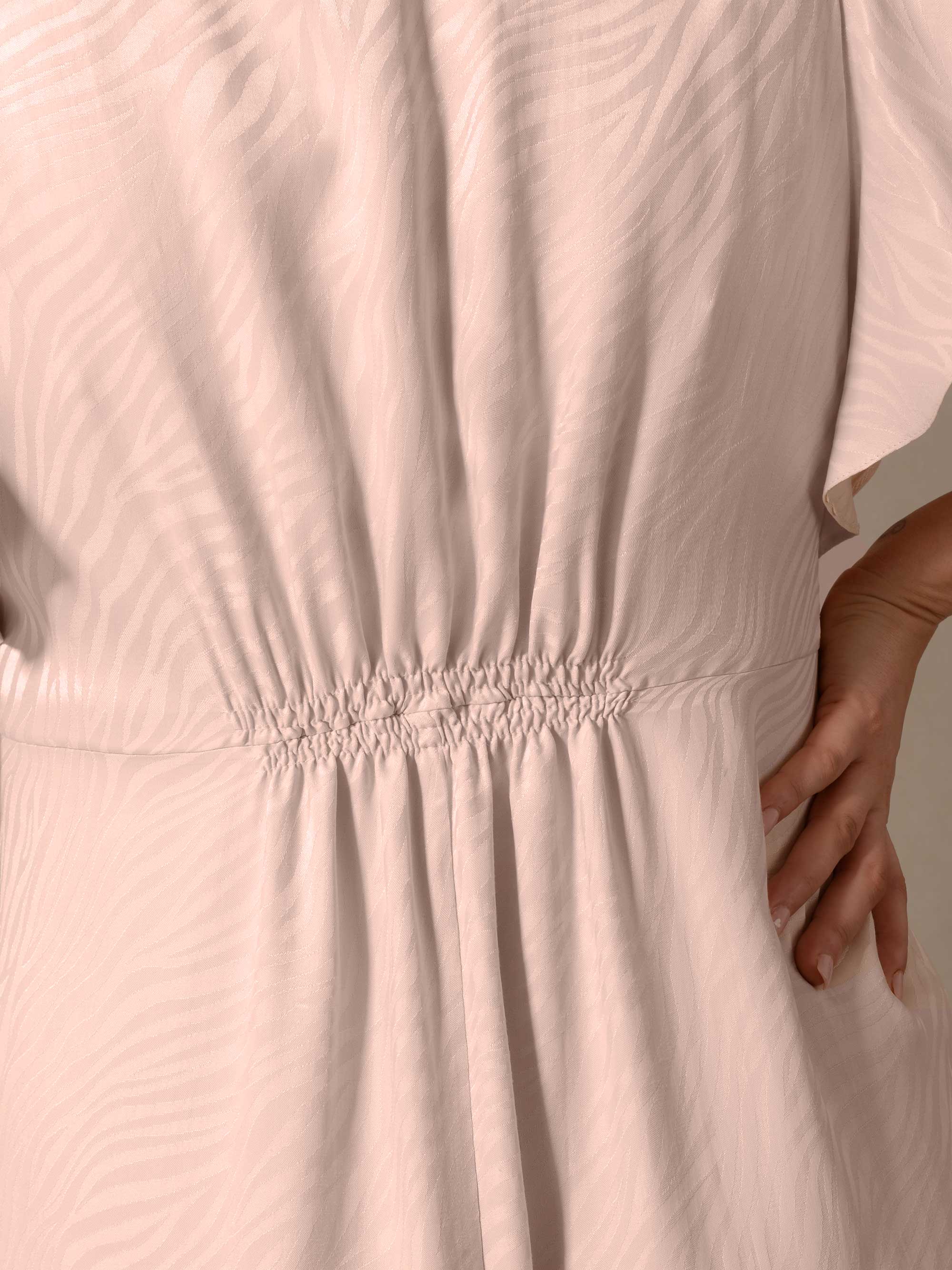 Pink Zebra Jacquard Tiered Hem Dress - Image 5