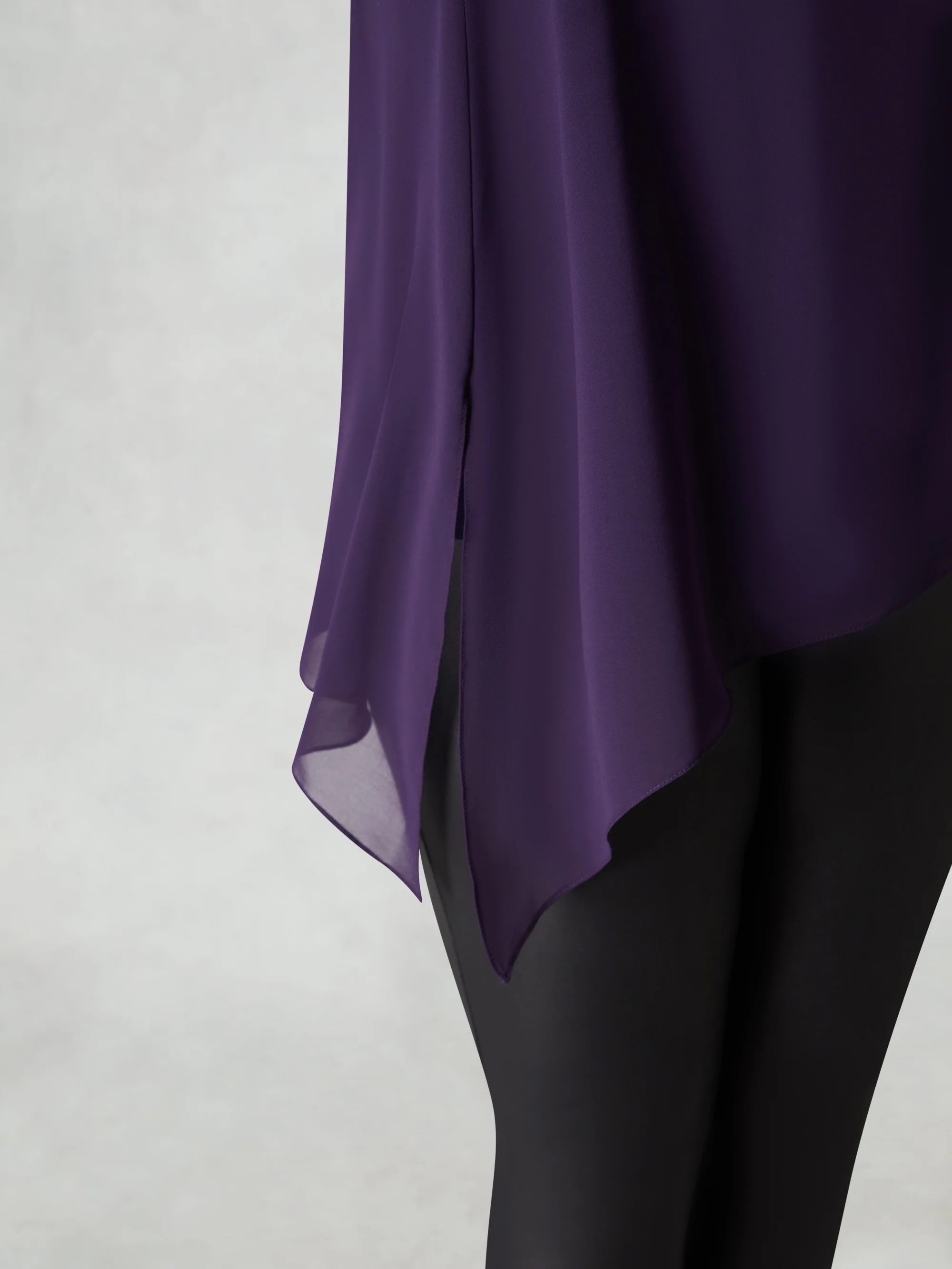 Purple Chiffon Asymmetric Top - Image 2