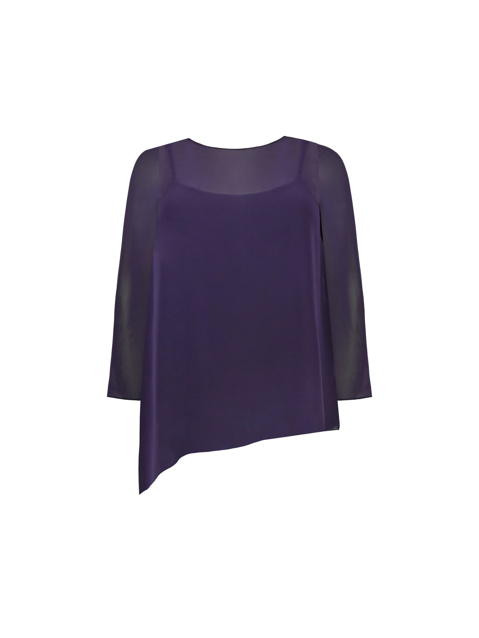 Purple Chiffon Asymmetric Top - Image 4