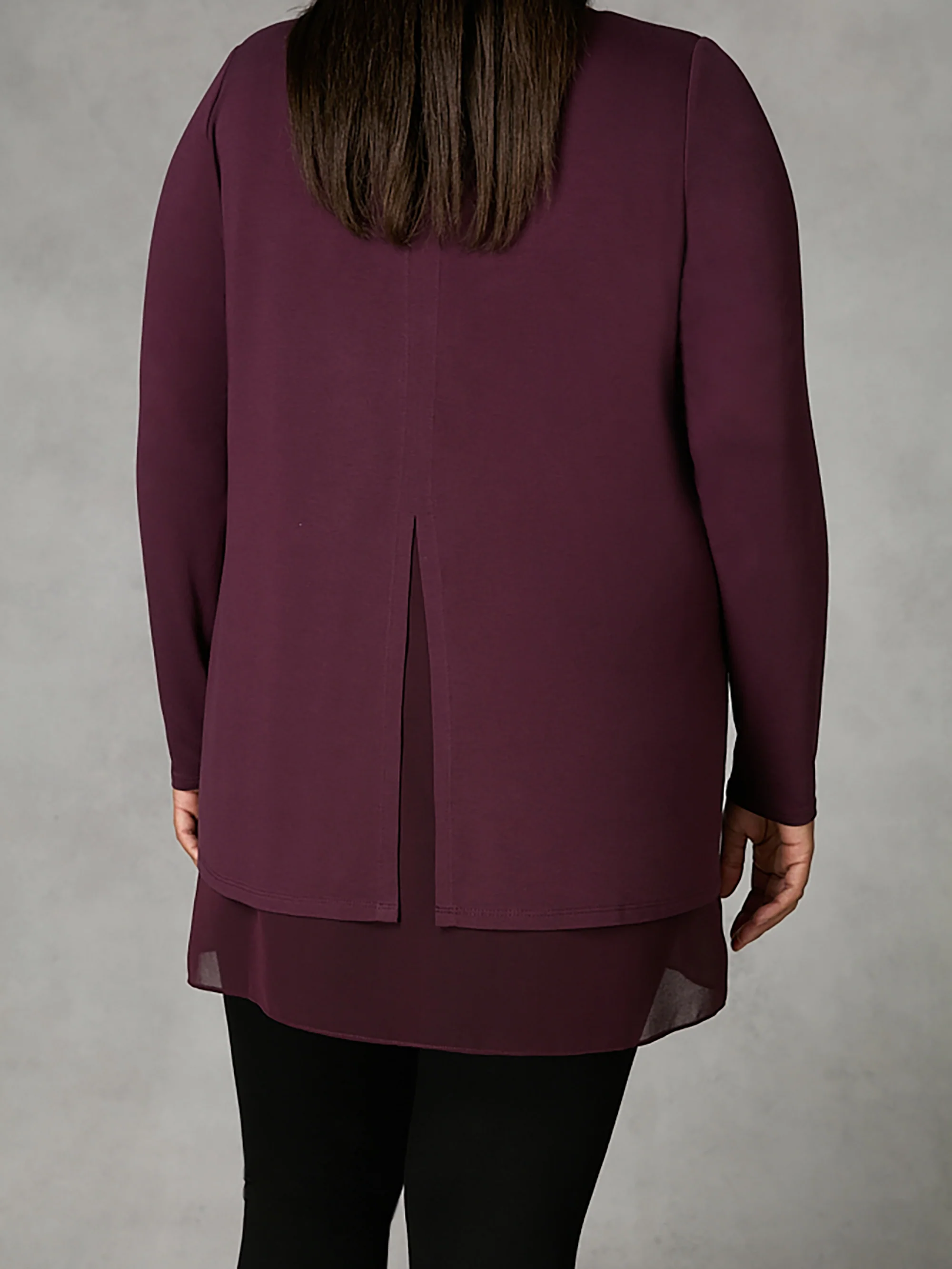 Purple Chiffon Split Back Overlay Top - Image 2