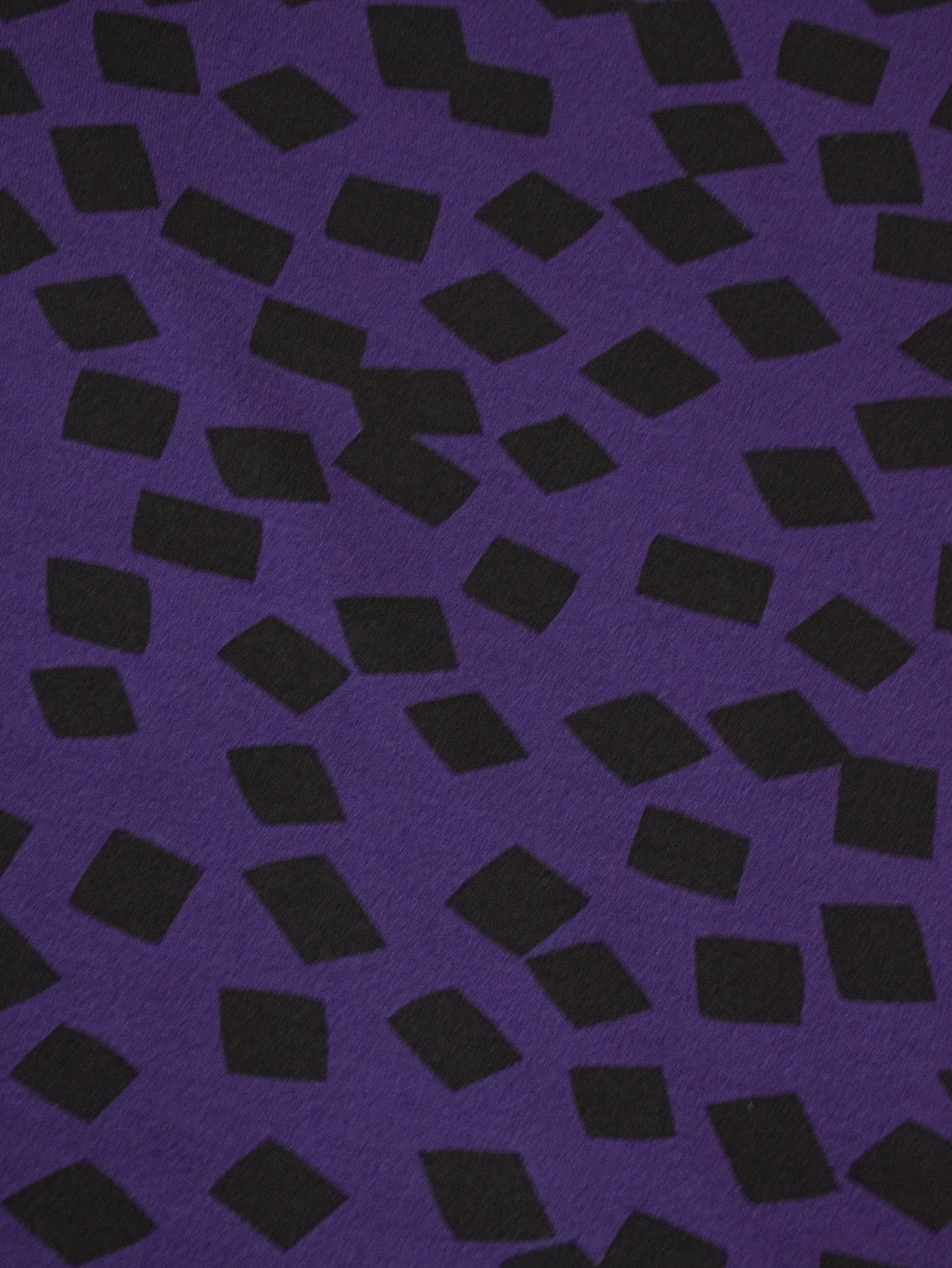 Purple Dash Print Jersey Button Through Shirt - Image 4