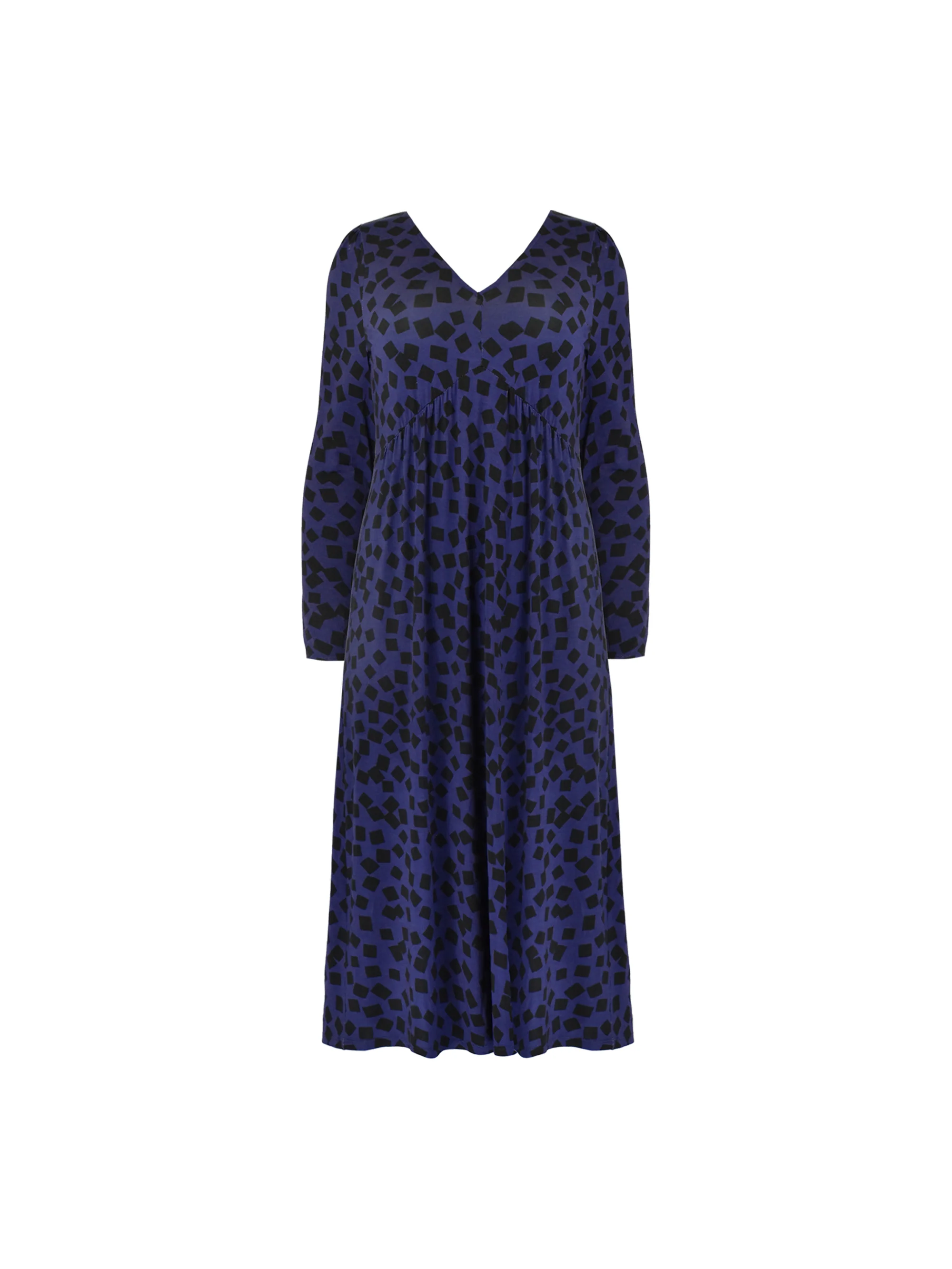 Purple Dash Print Jersey Relaxed Midi Dress - Image 4