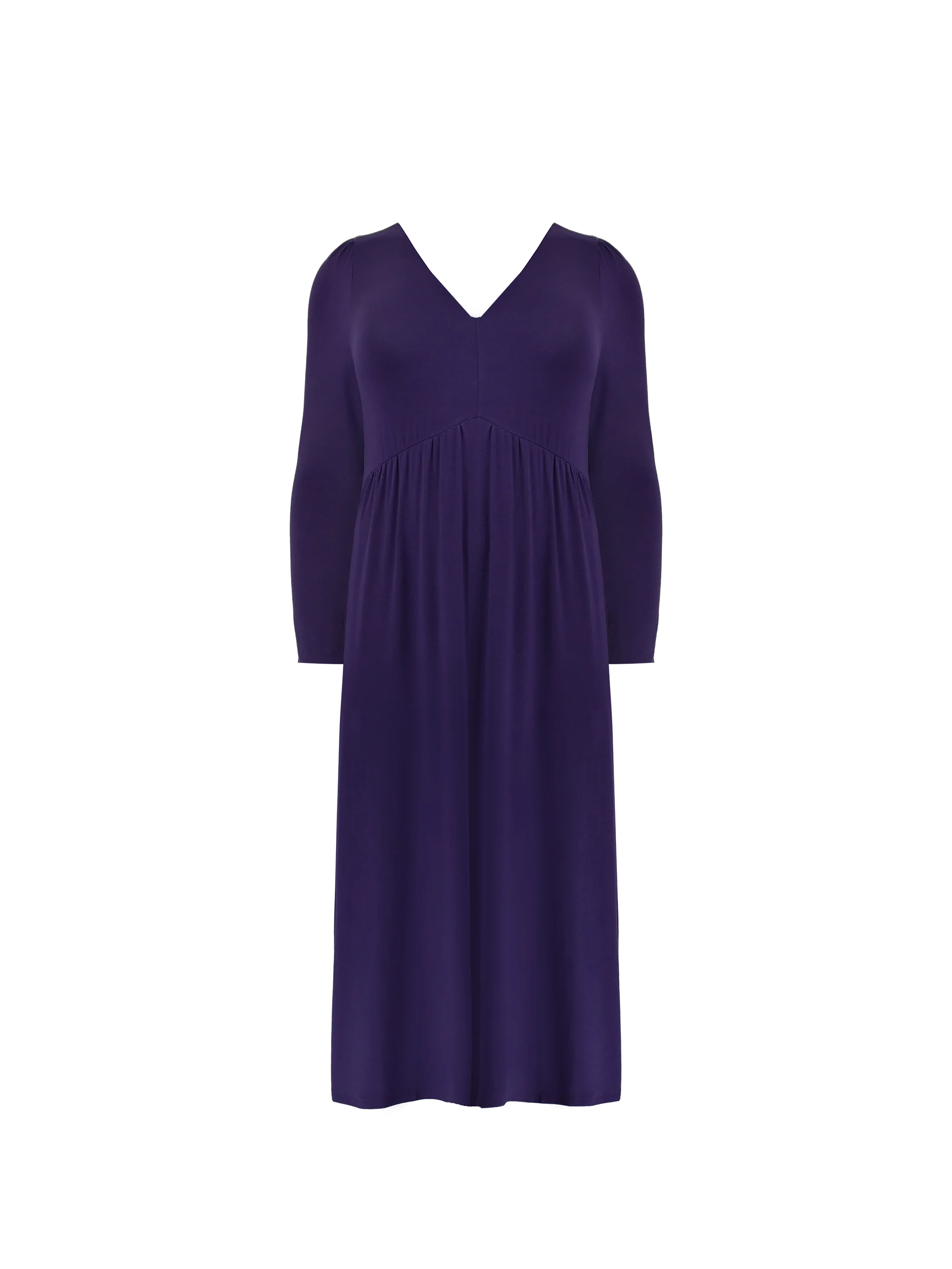 Purple Jersey Relaxed Midi Dress - Image 4
