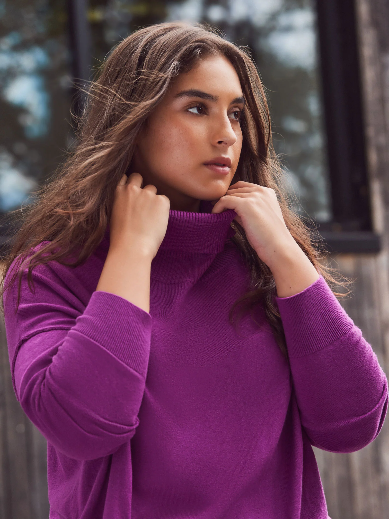 Purple Roll Neck Knit Jumper - Image 2