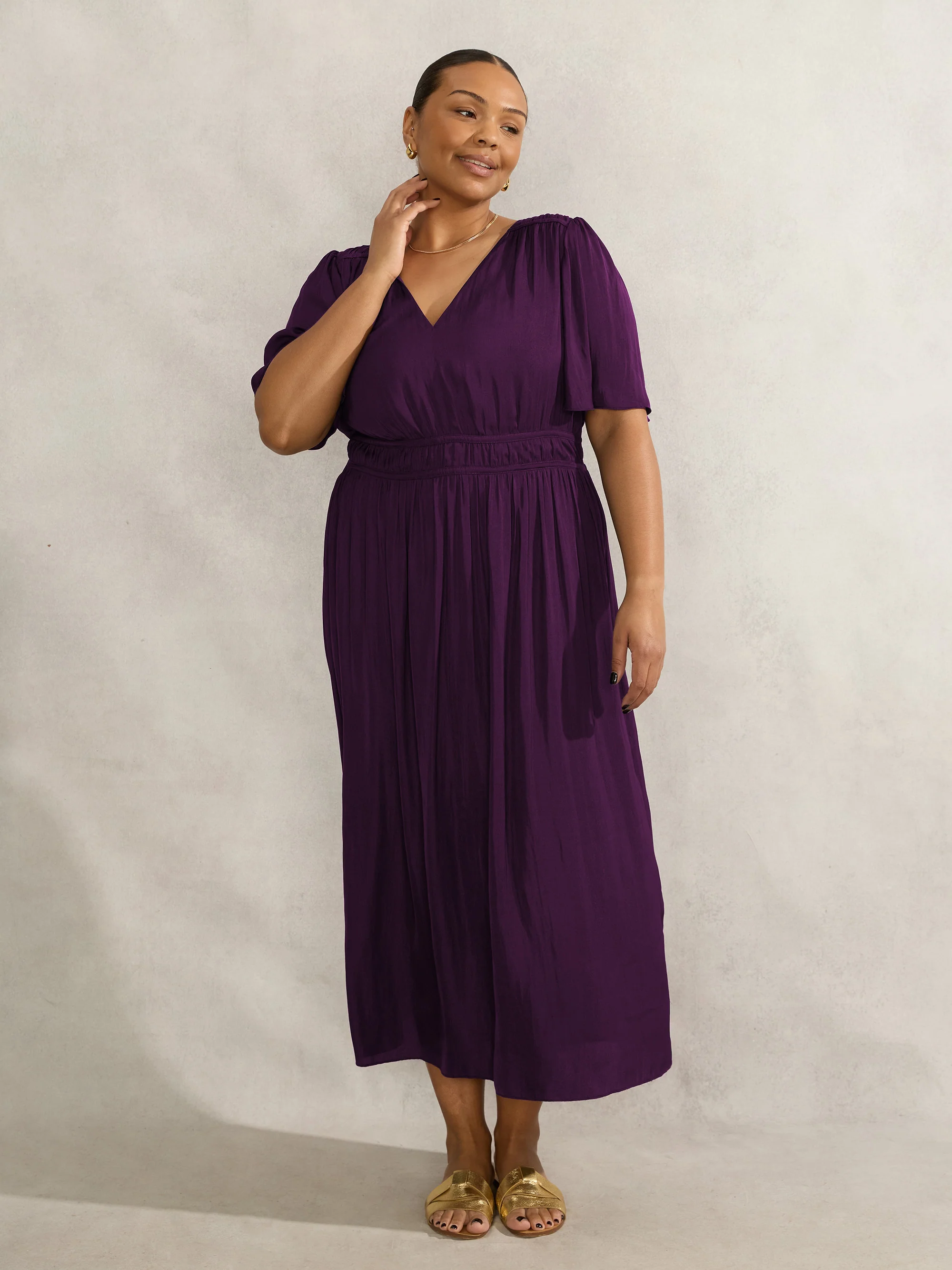 Purple Short Sleeve Dress - Image 2