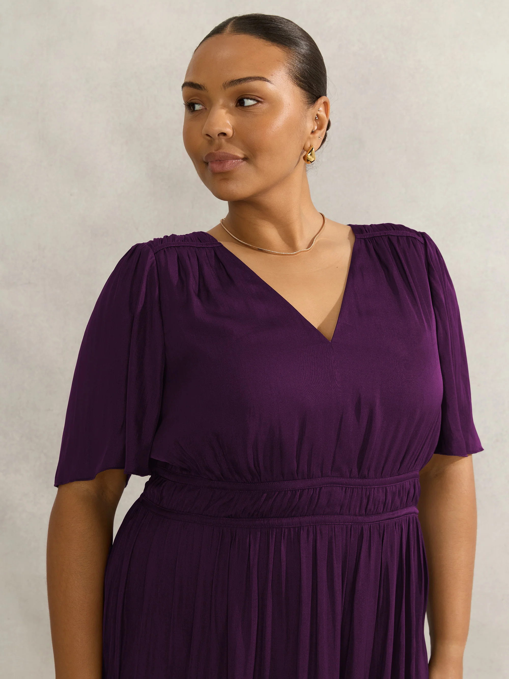 Purple Short Sleeve Dress - Image 3