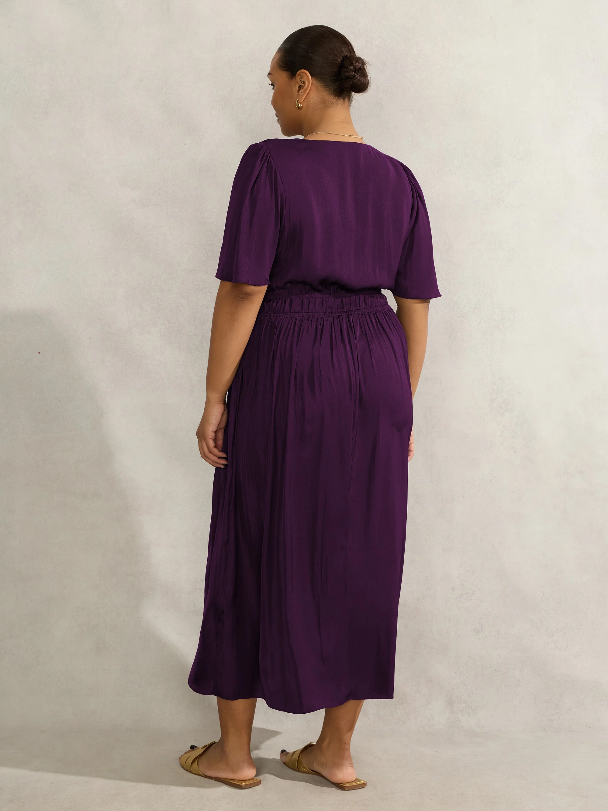 Purple Short Sleeve Dress - Image 4