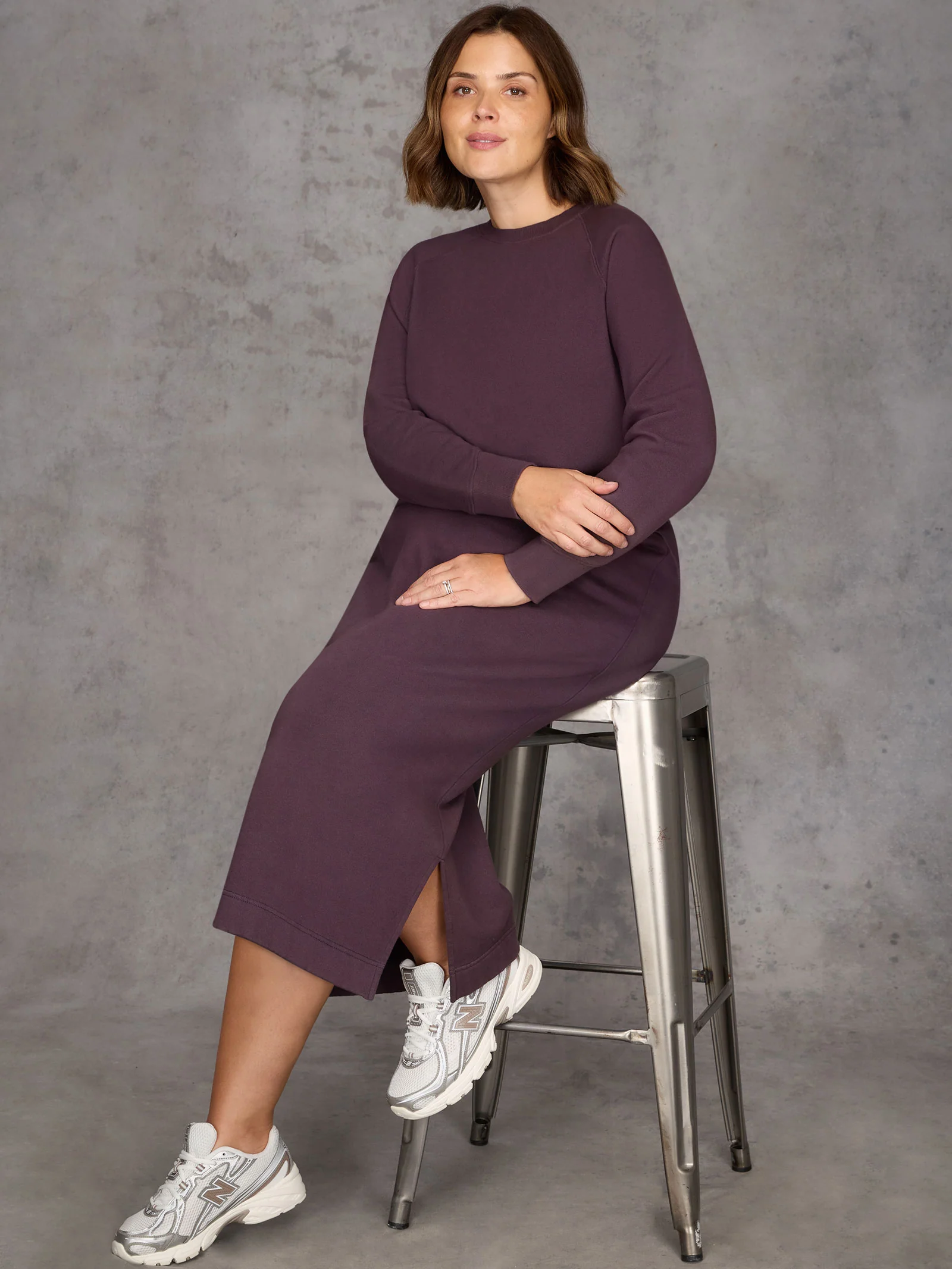 Purple Sweatshirt Dress - Image 3