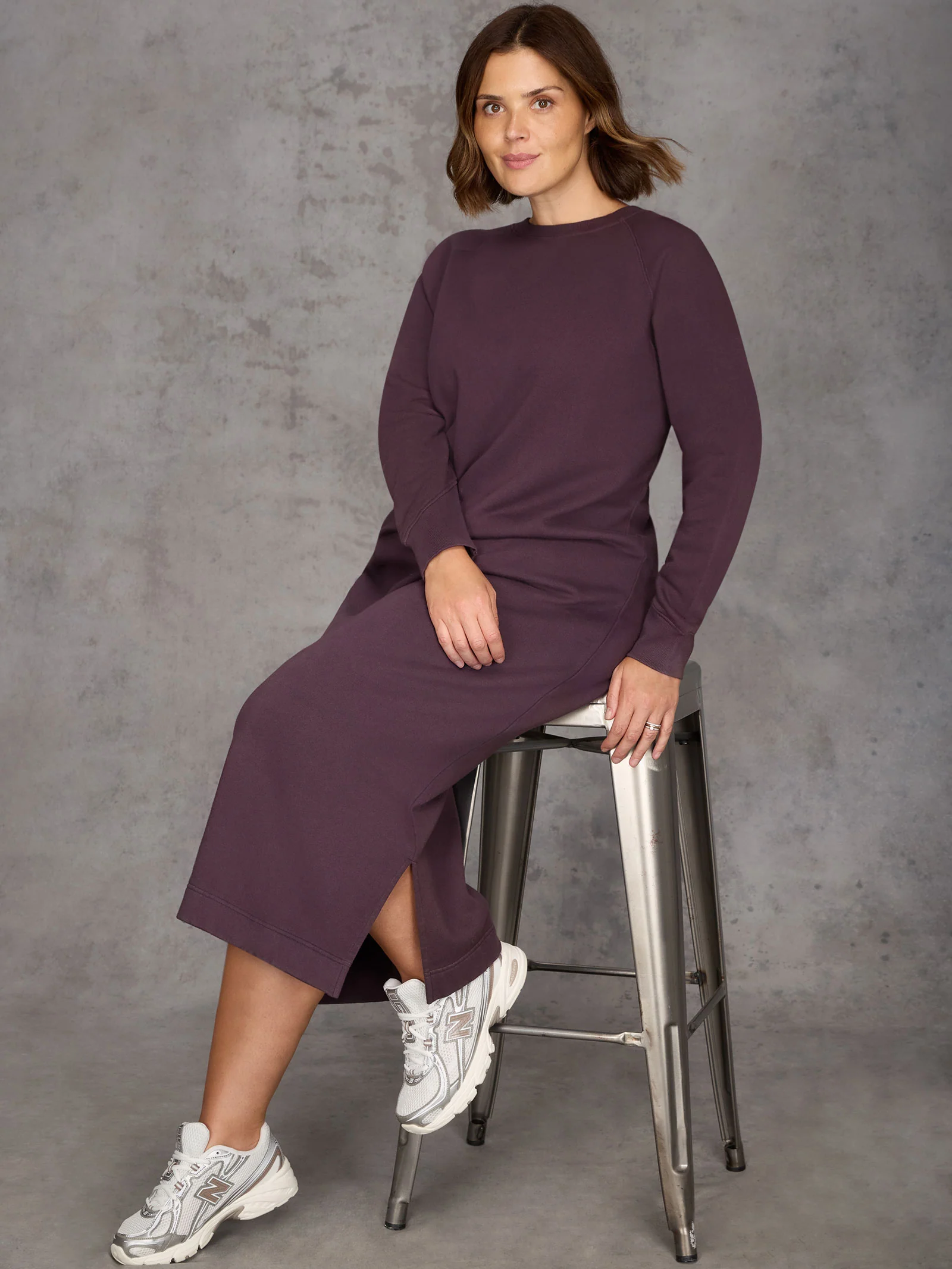 Purple Sweatshirt Dress - Image 4