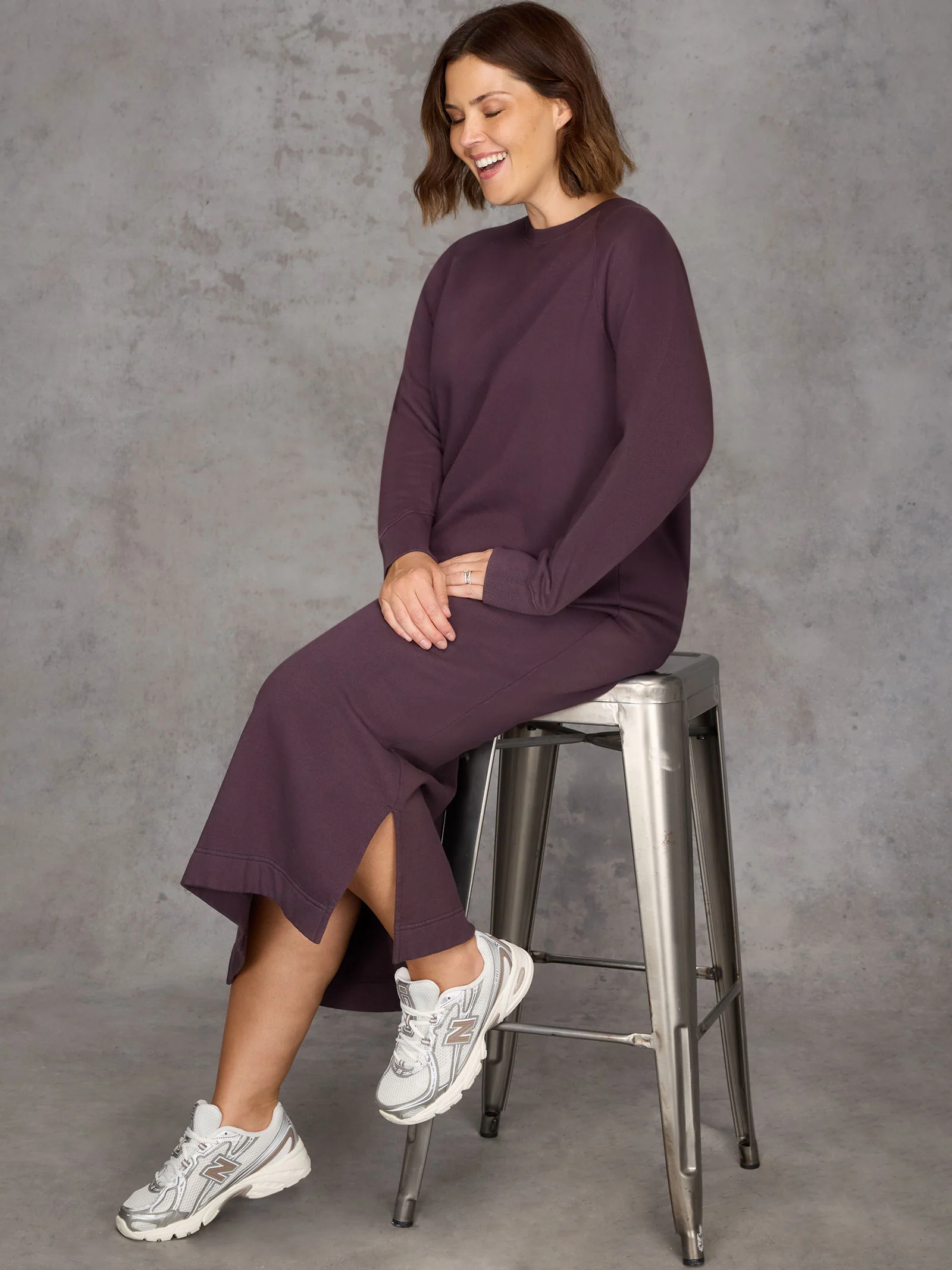 Purple Sweatshirt Dress - Image 6