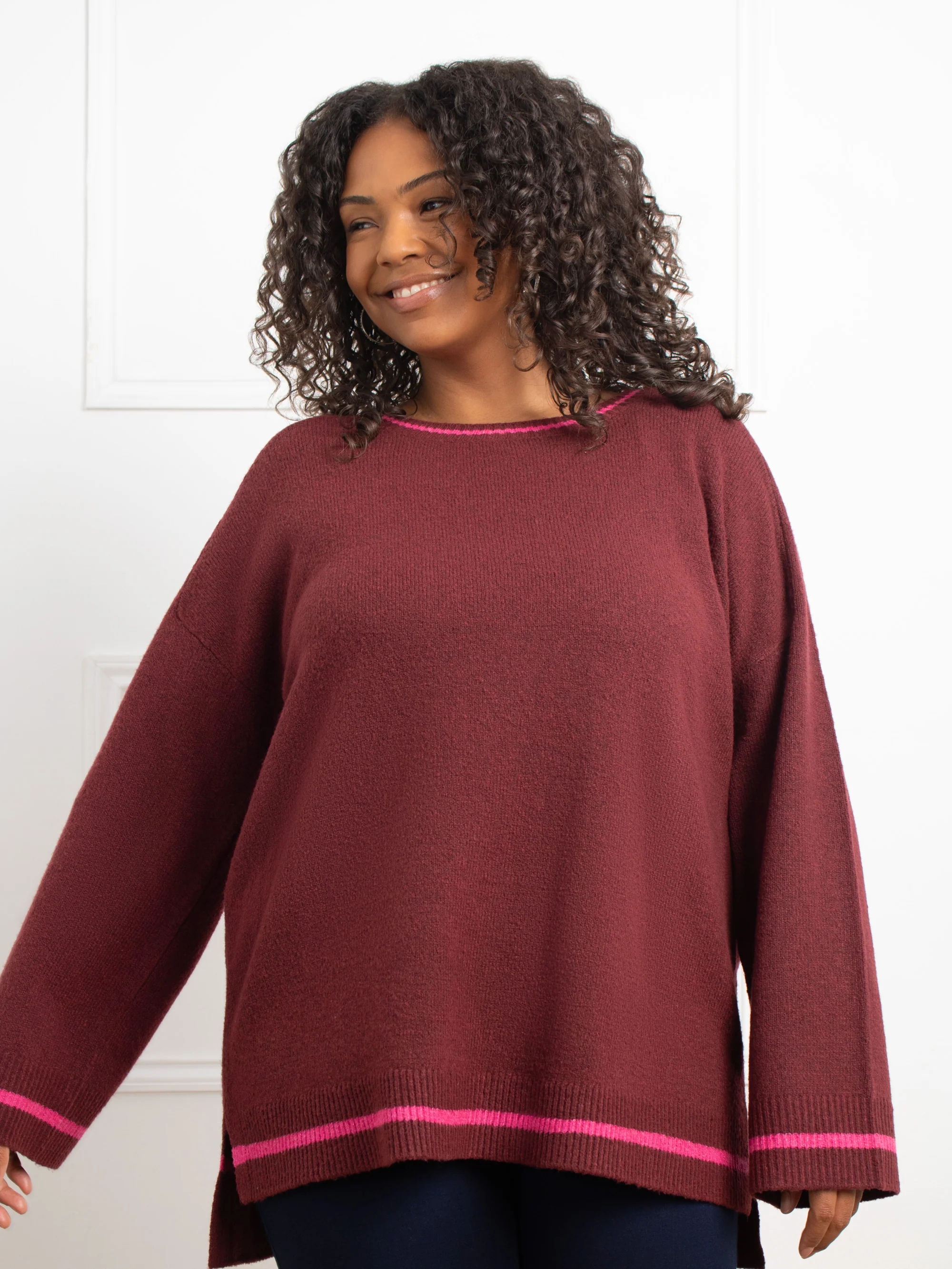 Red Contrast Stripe Jumper - Image 3