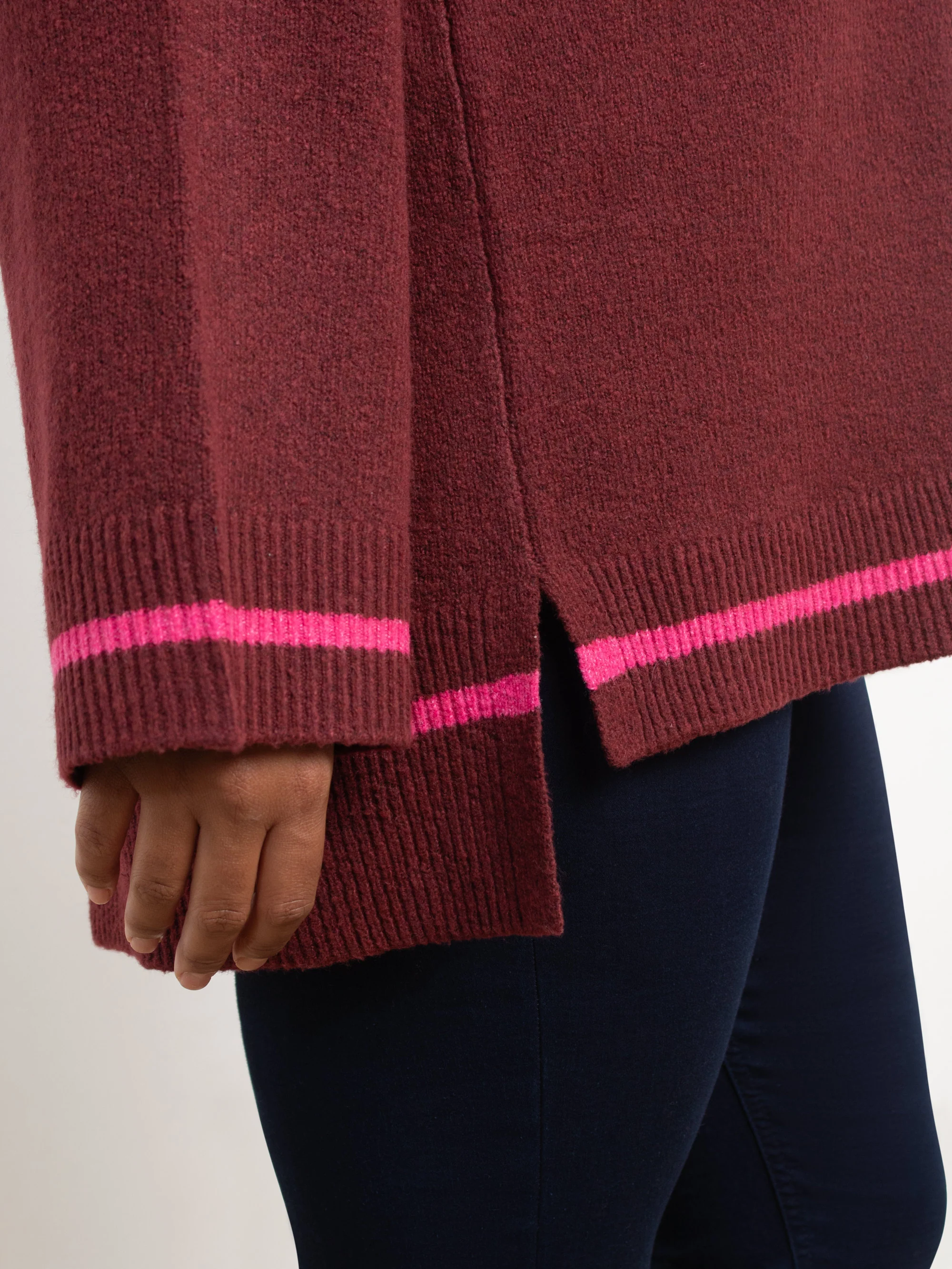 Red Contrast Stripe Jumper - Image 8