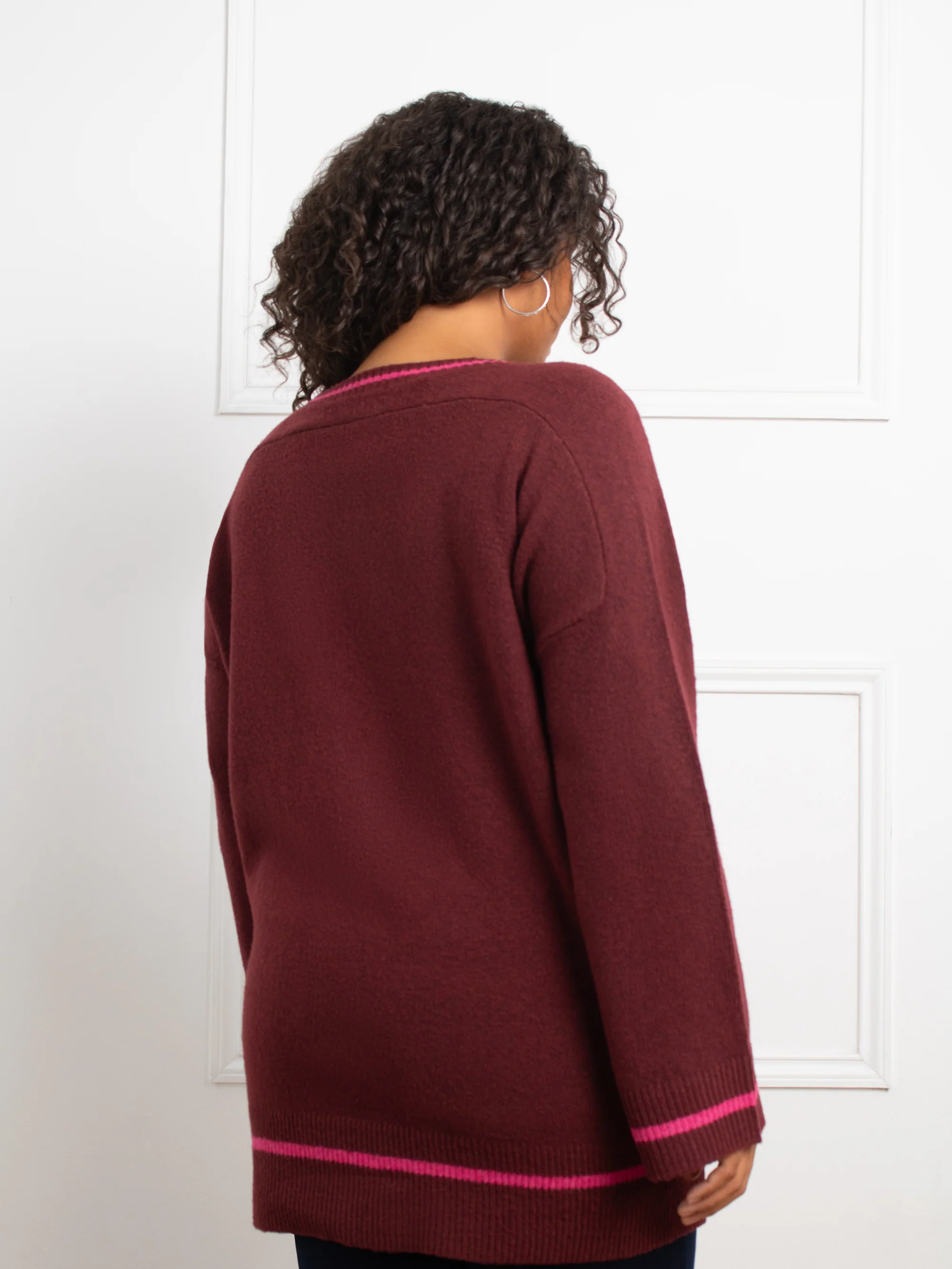 Red Contrast Stripe Jumper - Image 9