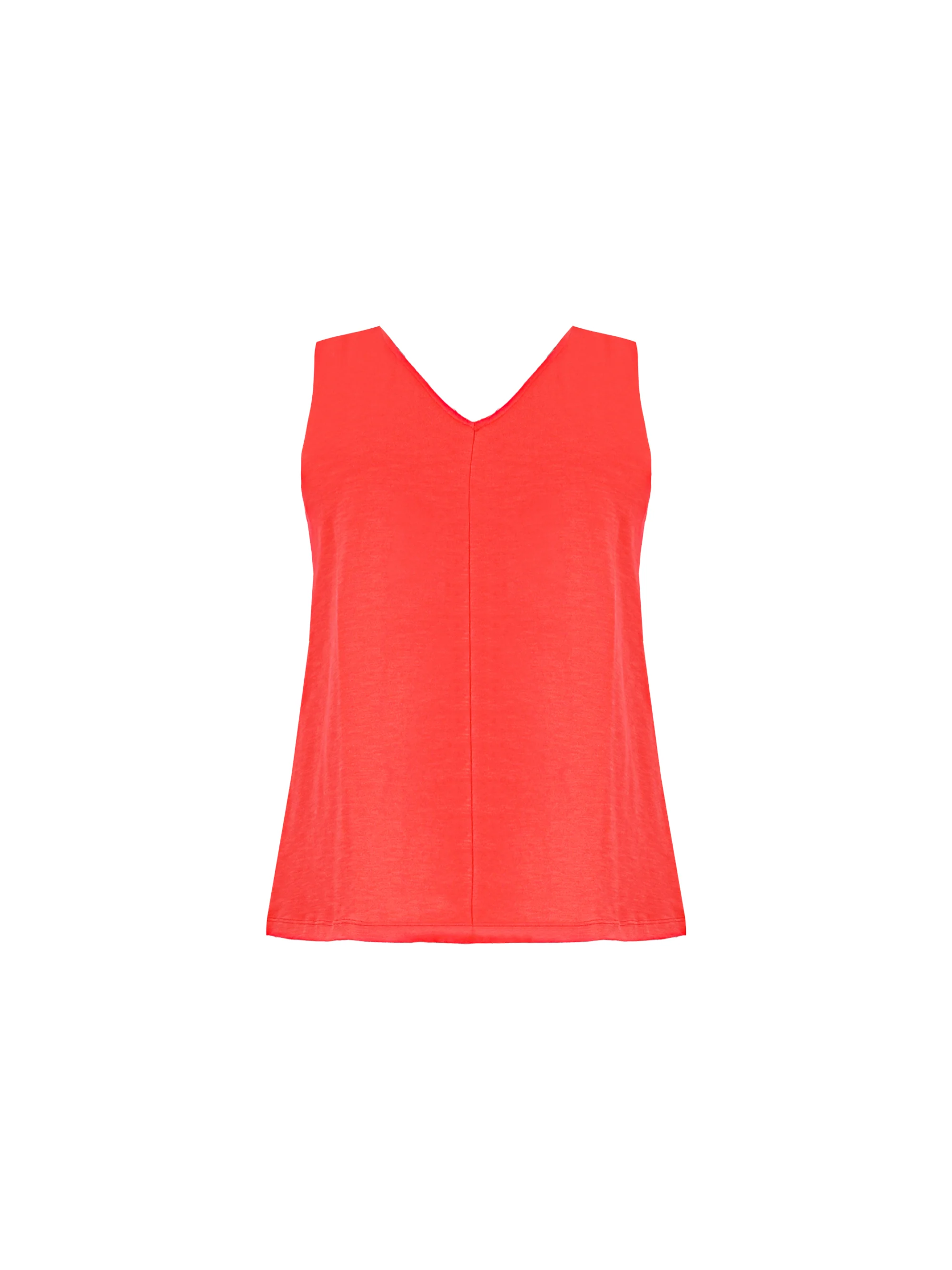 Red Cotton Slub V-Neck Vest - Image 4
