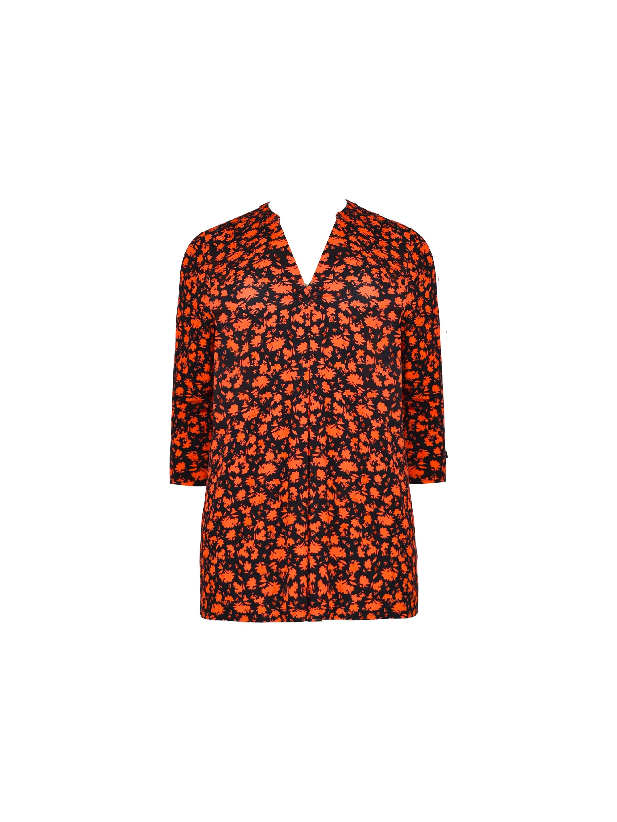 Red Ditsy Jersey Pleat Front Tunic - Image 5