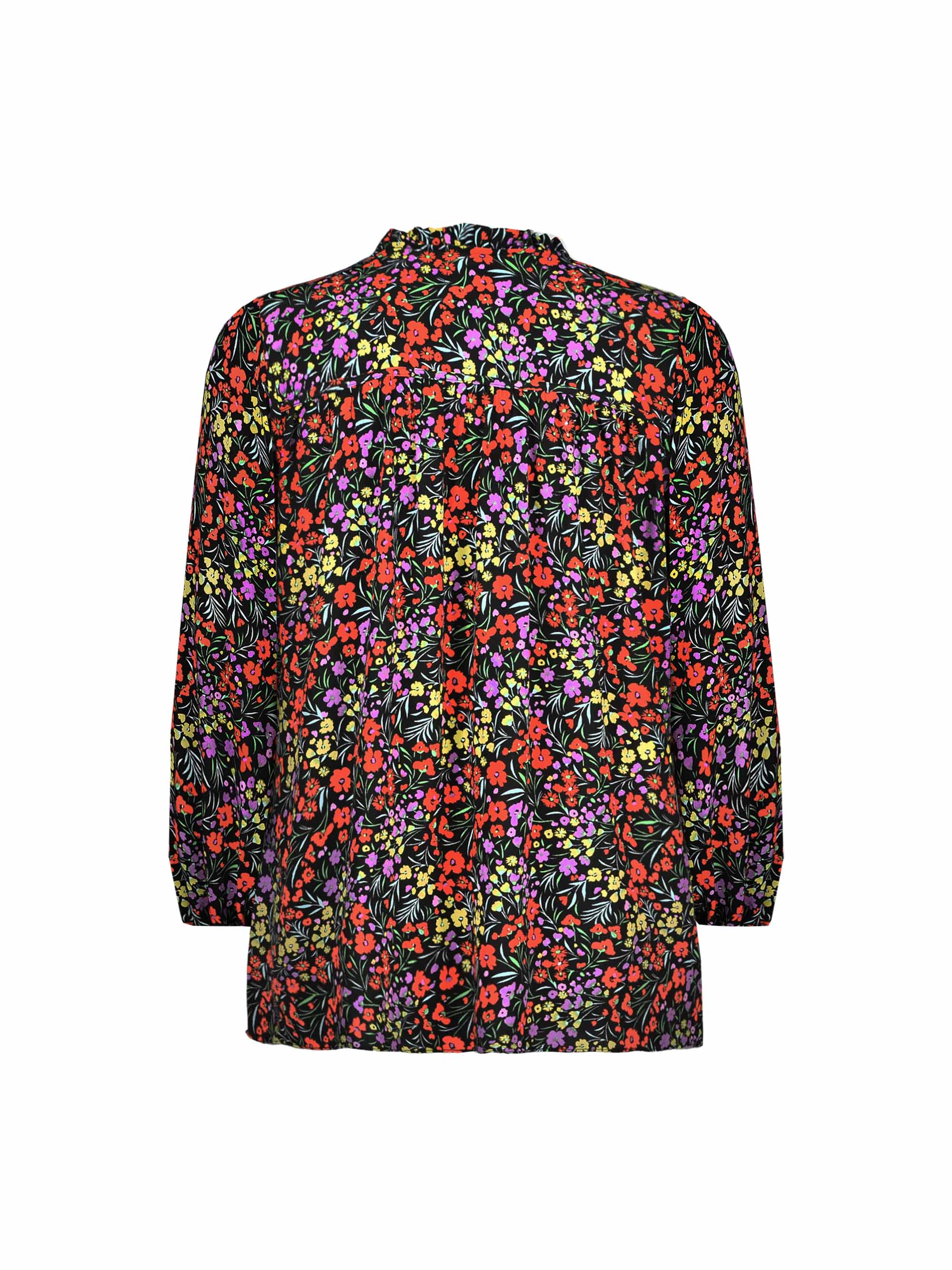 Red Ditsy Tie Neck Top - Image 6