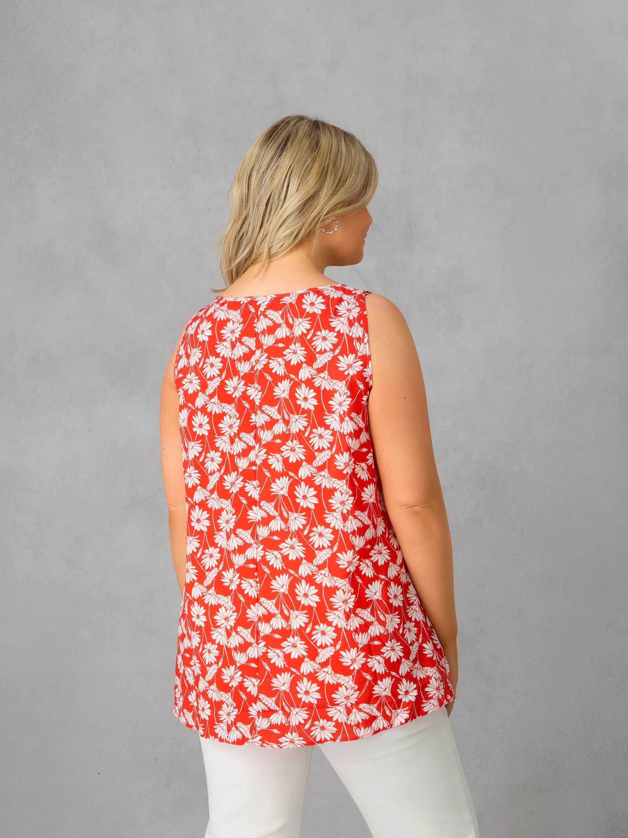 Red Floral Print Vest - Image 5