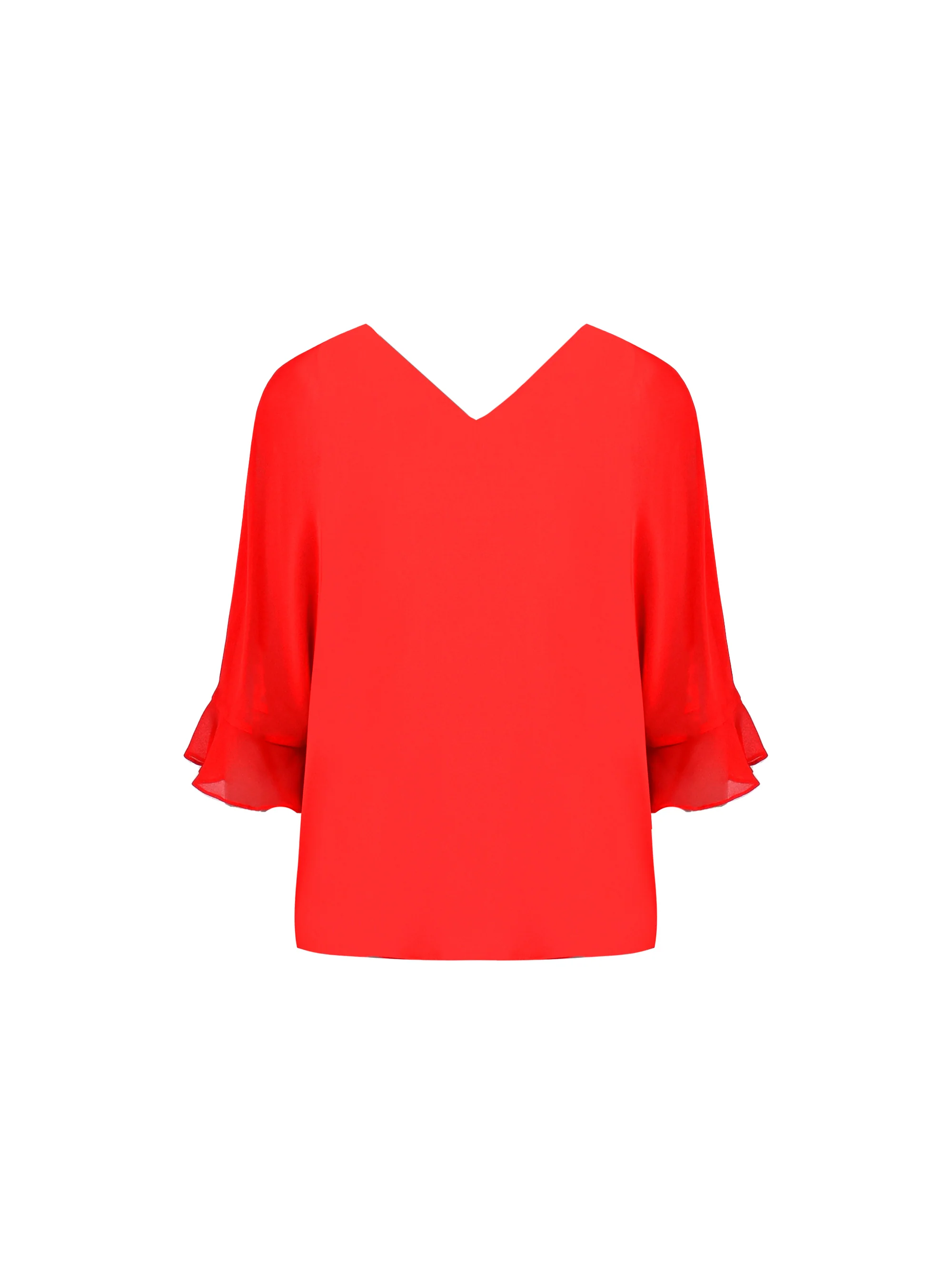 Red Flute Sleeve Overlay Top - Image 4