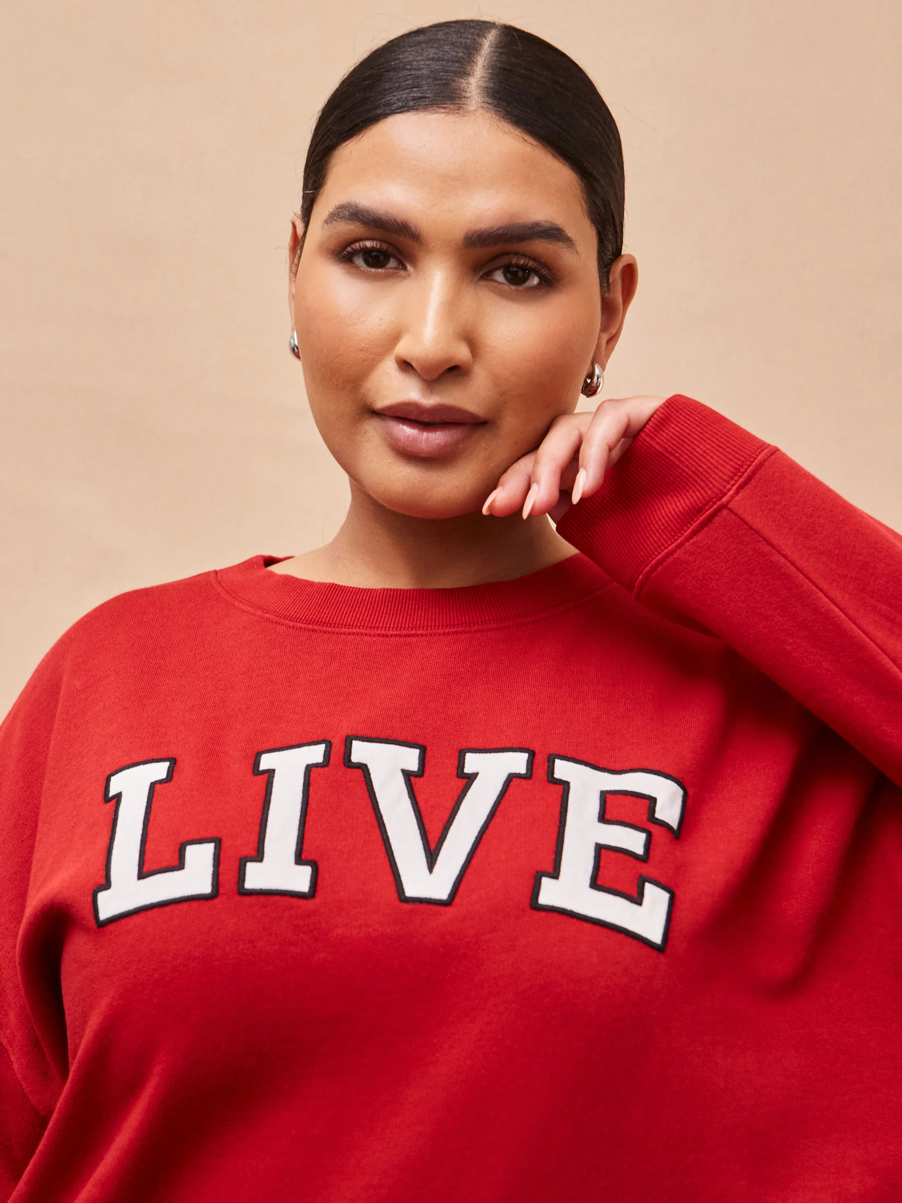 Red Oversized Live Sweatshirt - Image 3