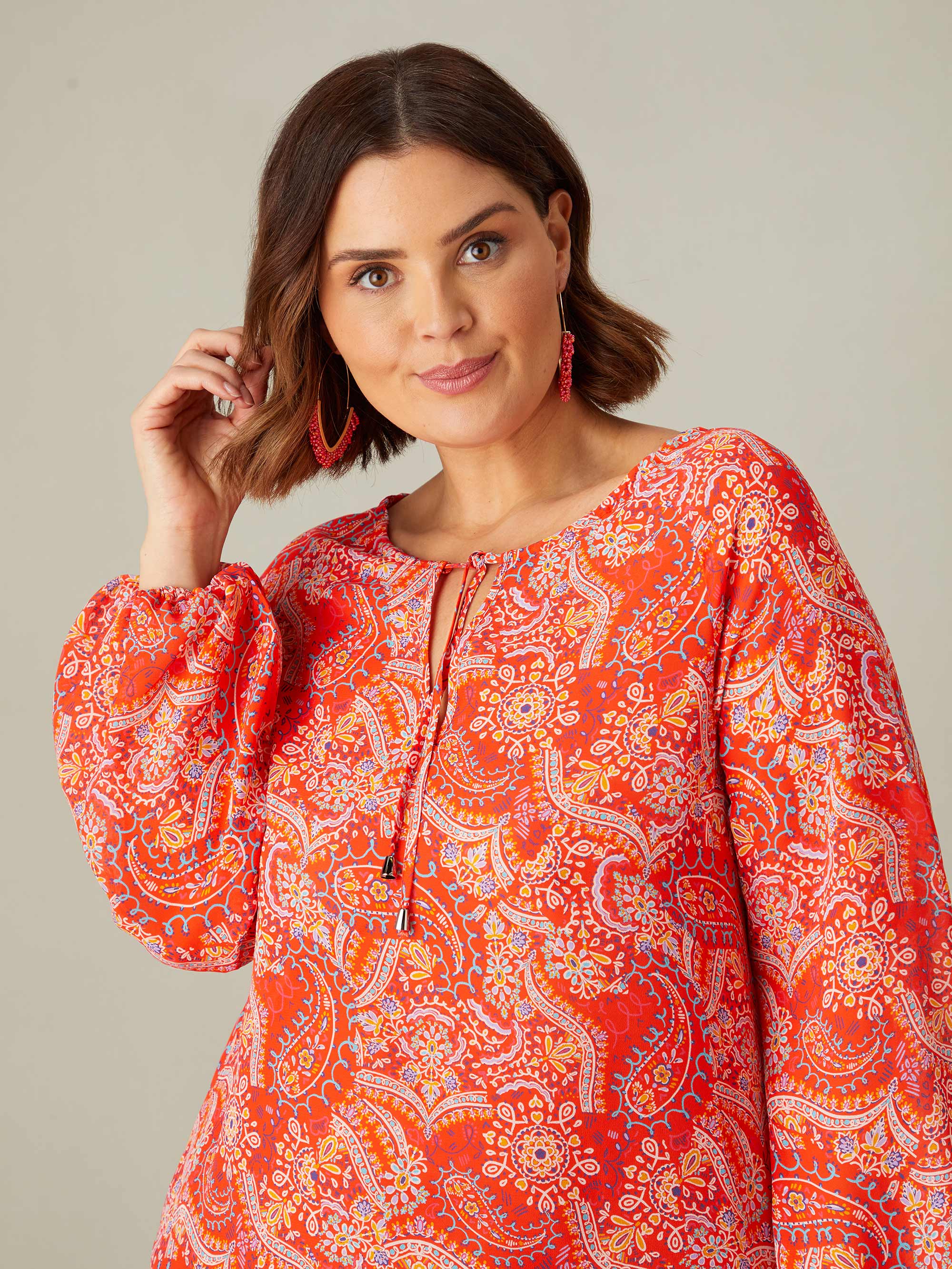 Red Paisley Boho Maxi Dress - Image 4