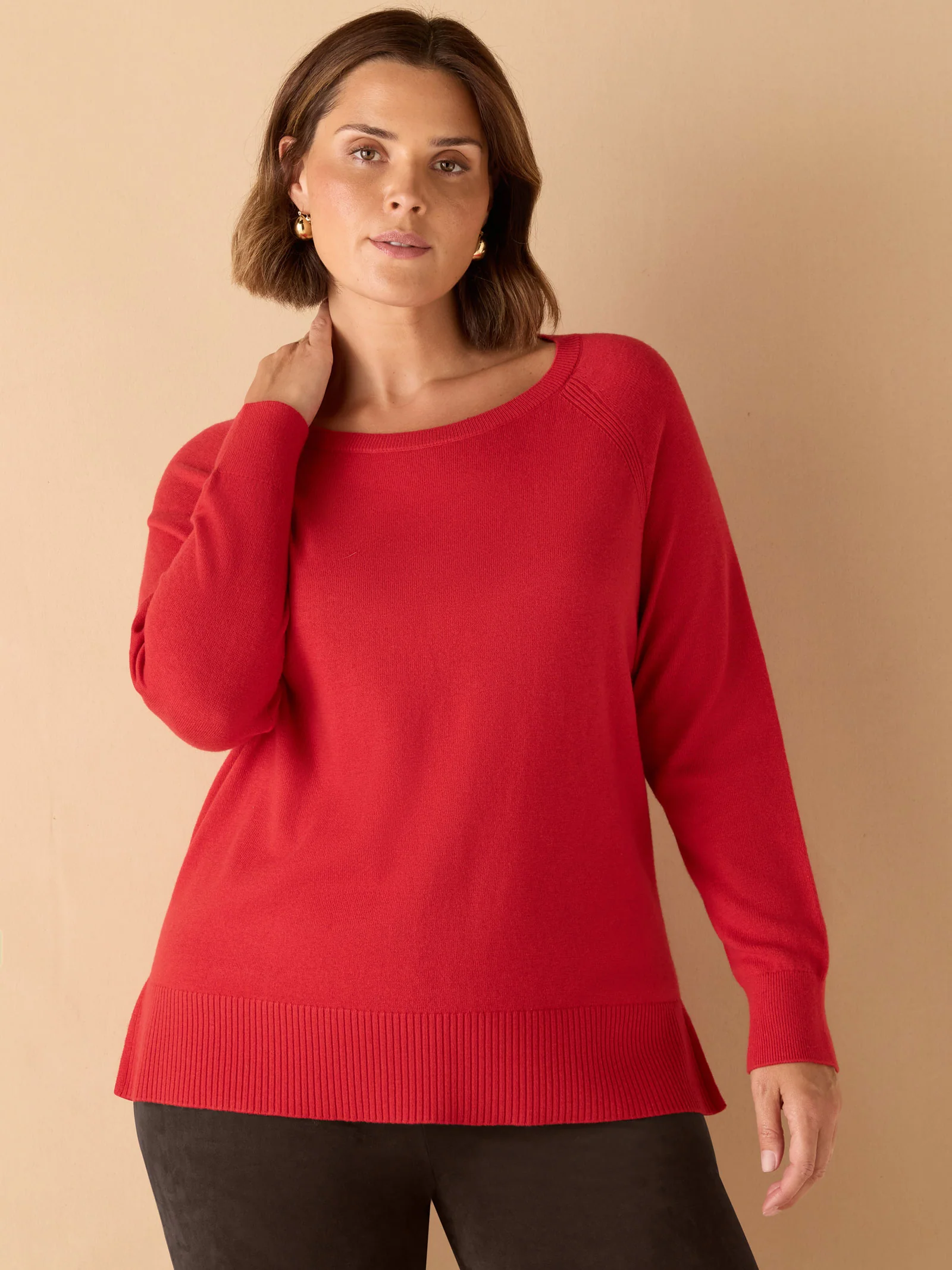Red Round Neck Jumper - Image 4