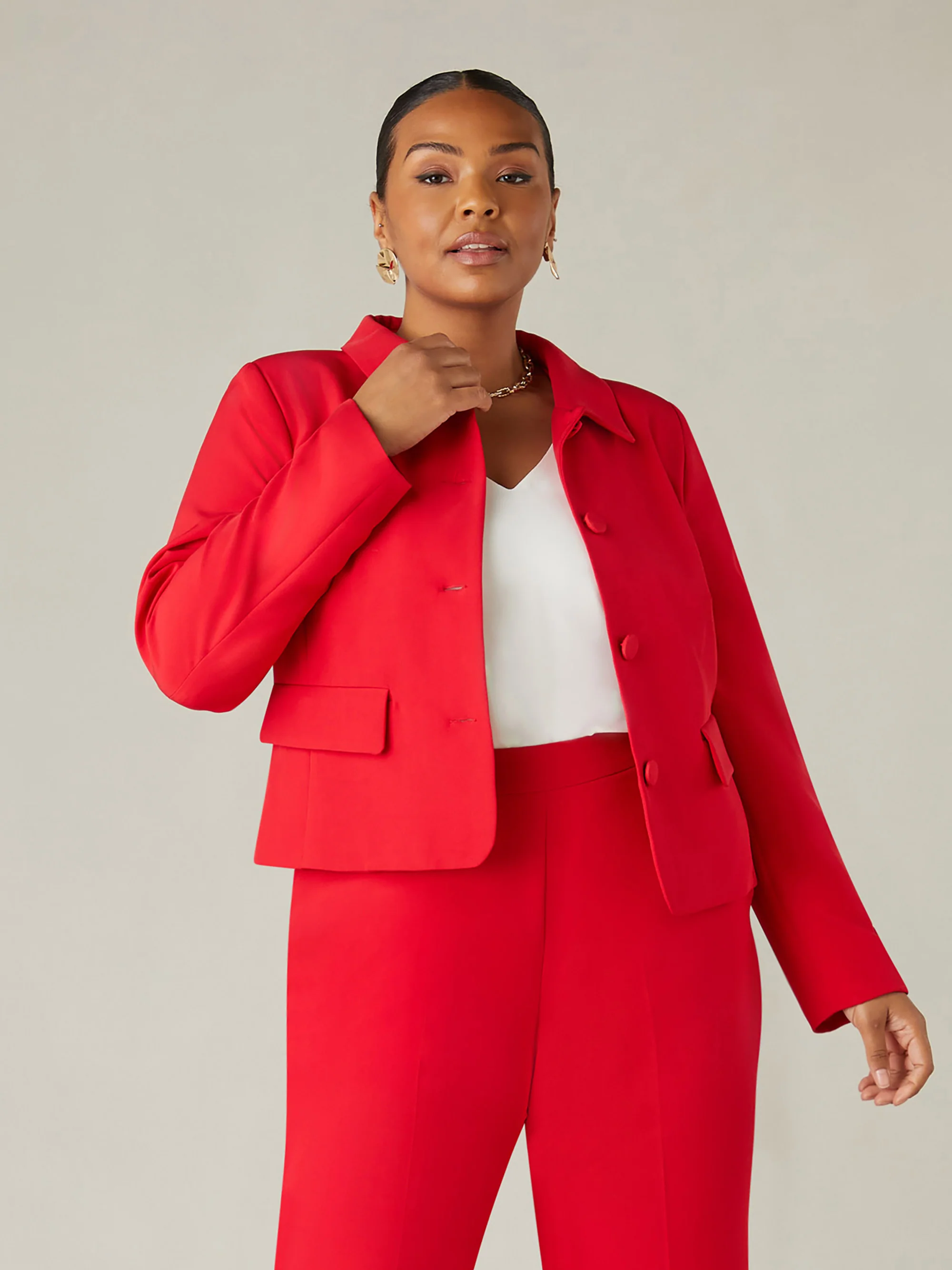 Red Short Tailored Jacket - Image 4