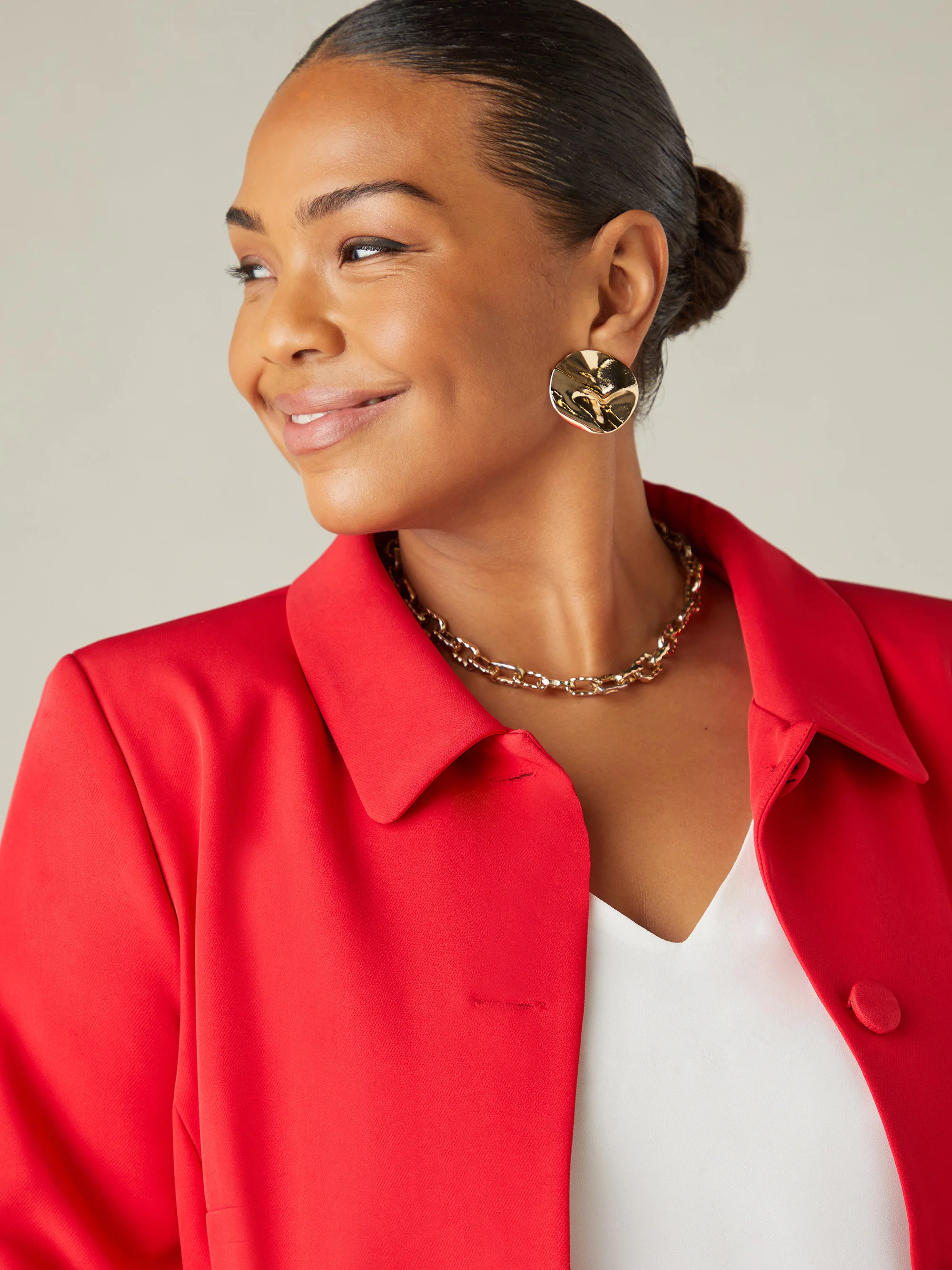 Red Short Tailored Jacket - Image 5