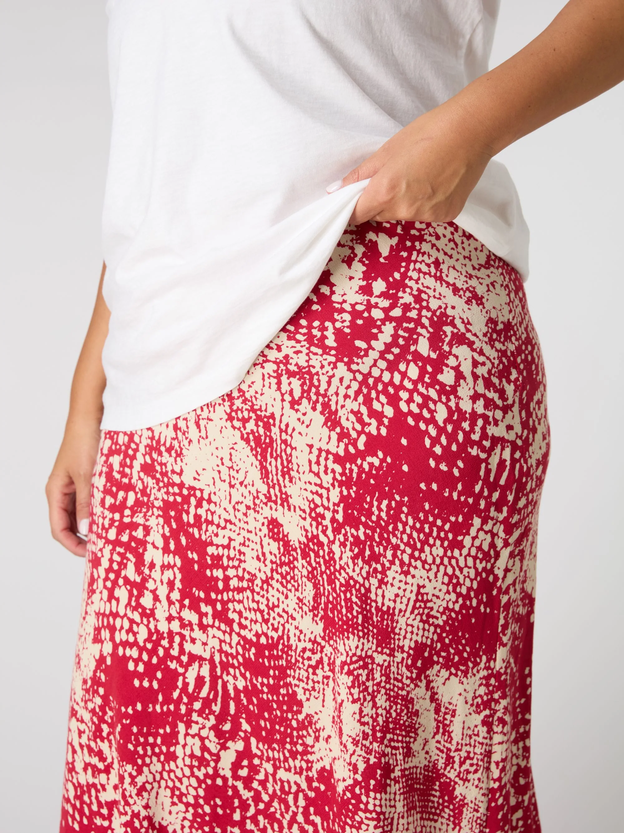 Red Snake Print Midaxi Skirt - Image 3