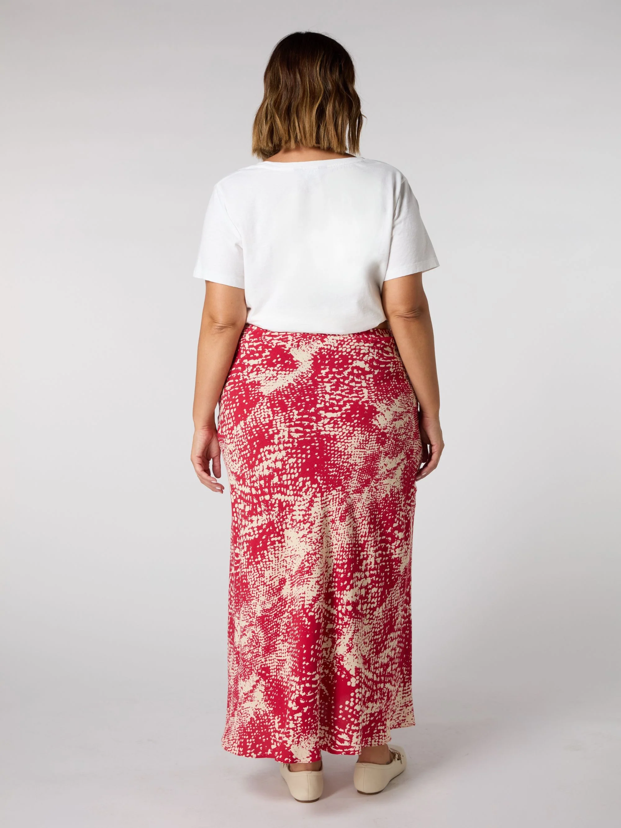 Red Snake Print Midaxi Skirt - Image 4