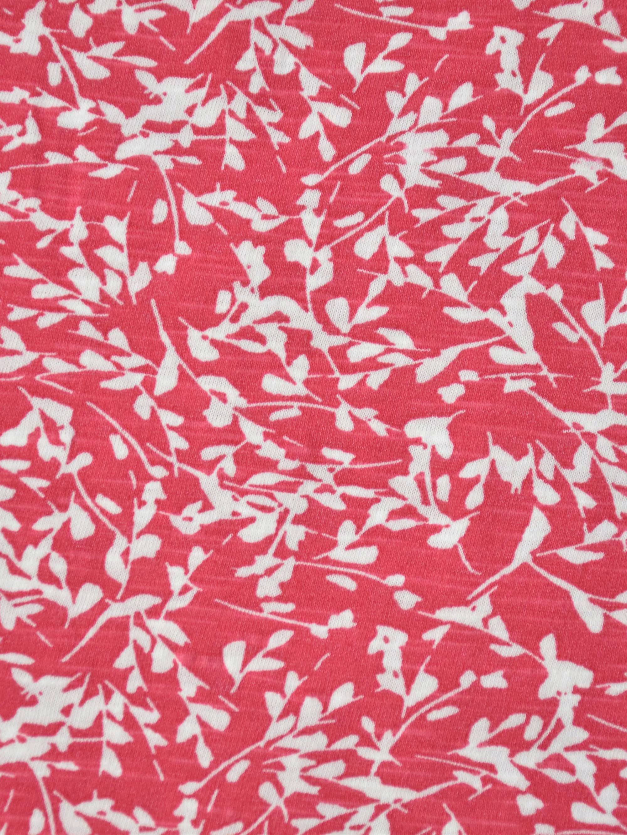 Red Print Cotton Slub Button Front Midi Dress - Image 8