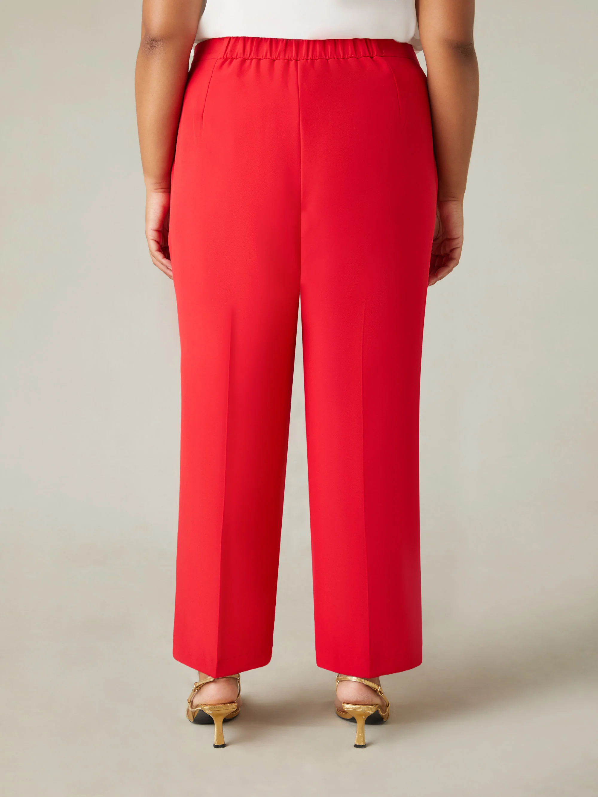 Red Tailored Side Split Trousers - Image 4