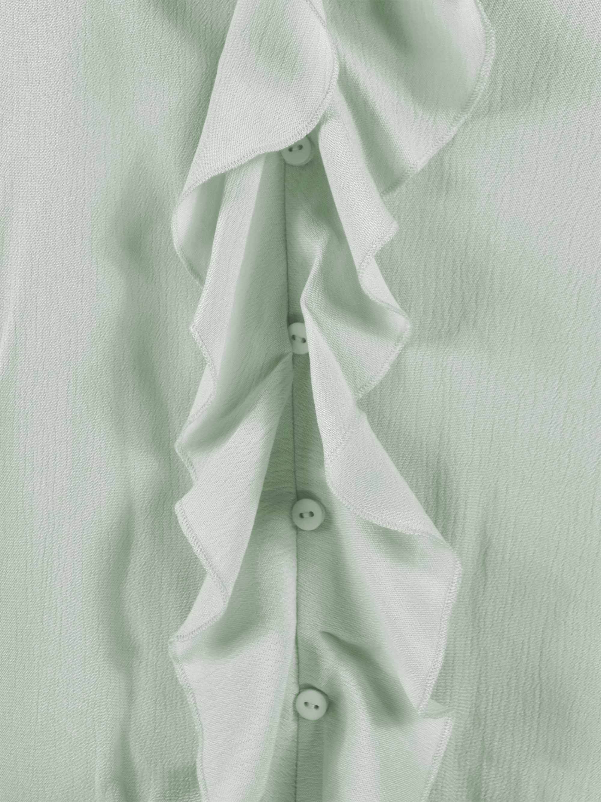 Sage Green Crinkle Ruffle Blouse - Image 4