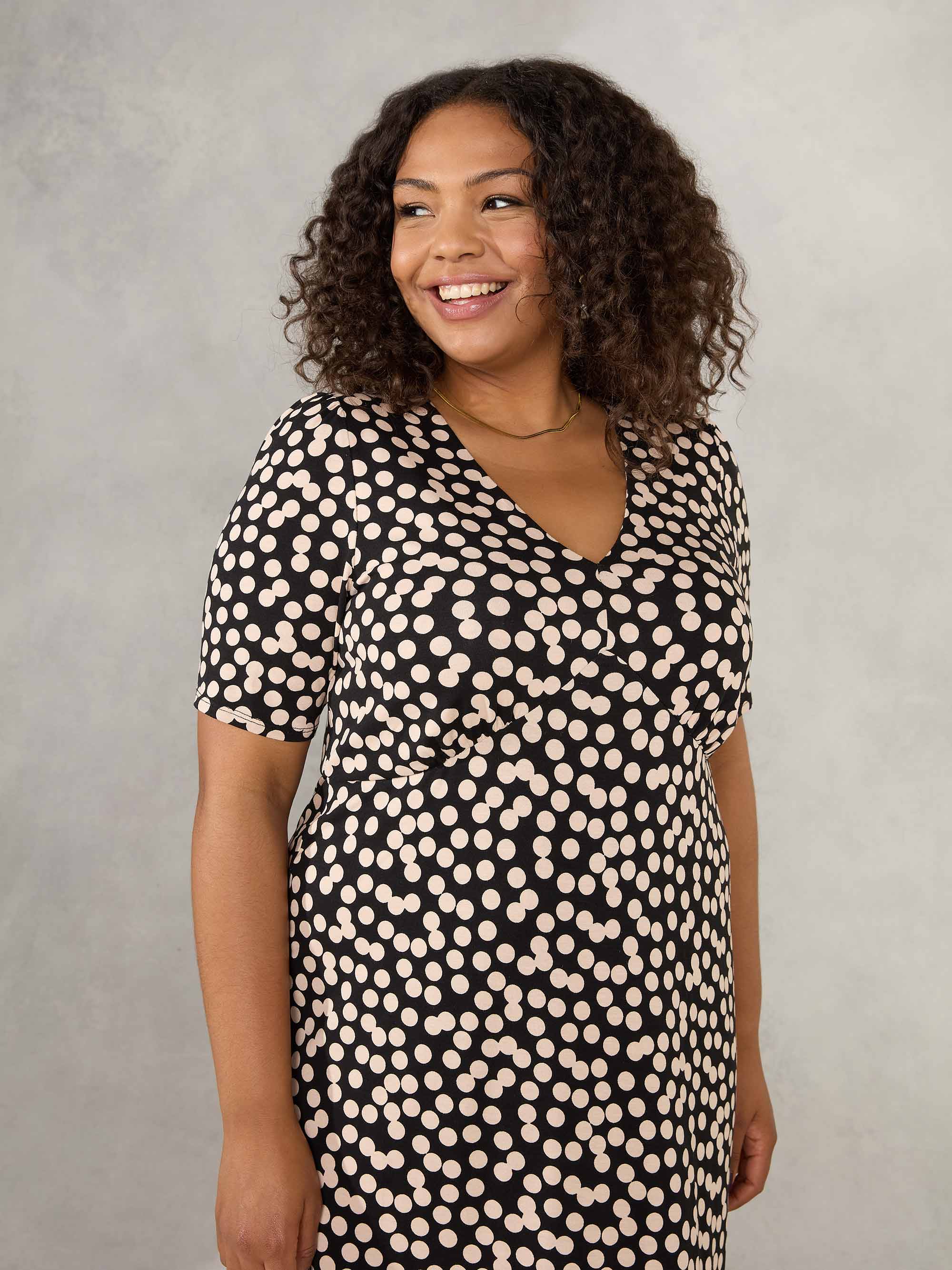 Black & Stone Spot Empire Line Maxi Dress - Image 2