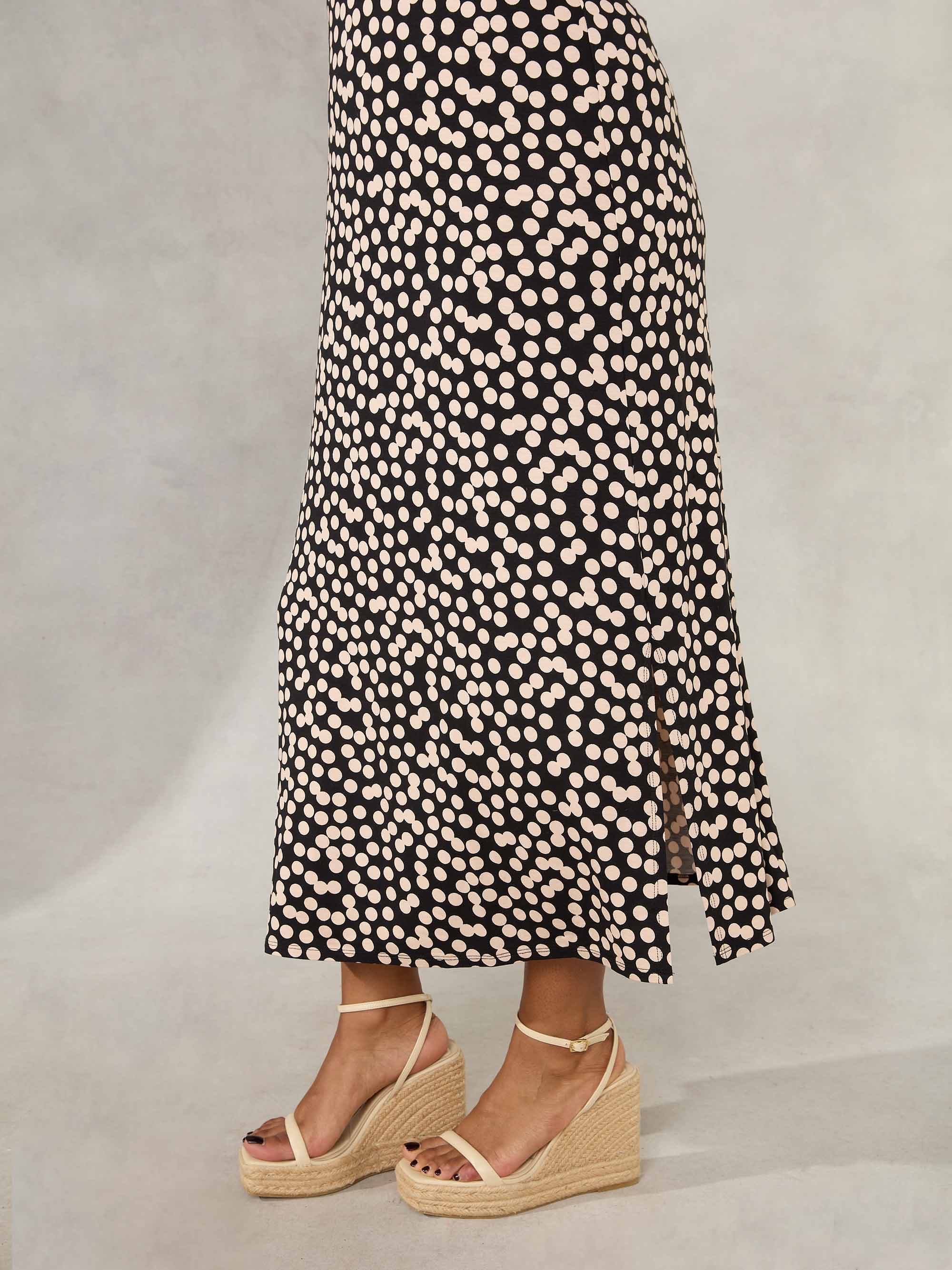 Black & Stone Spot Empire Line Maxi Dress - Image 3