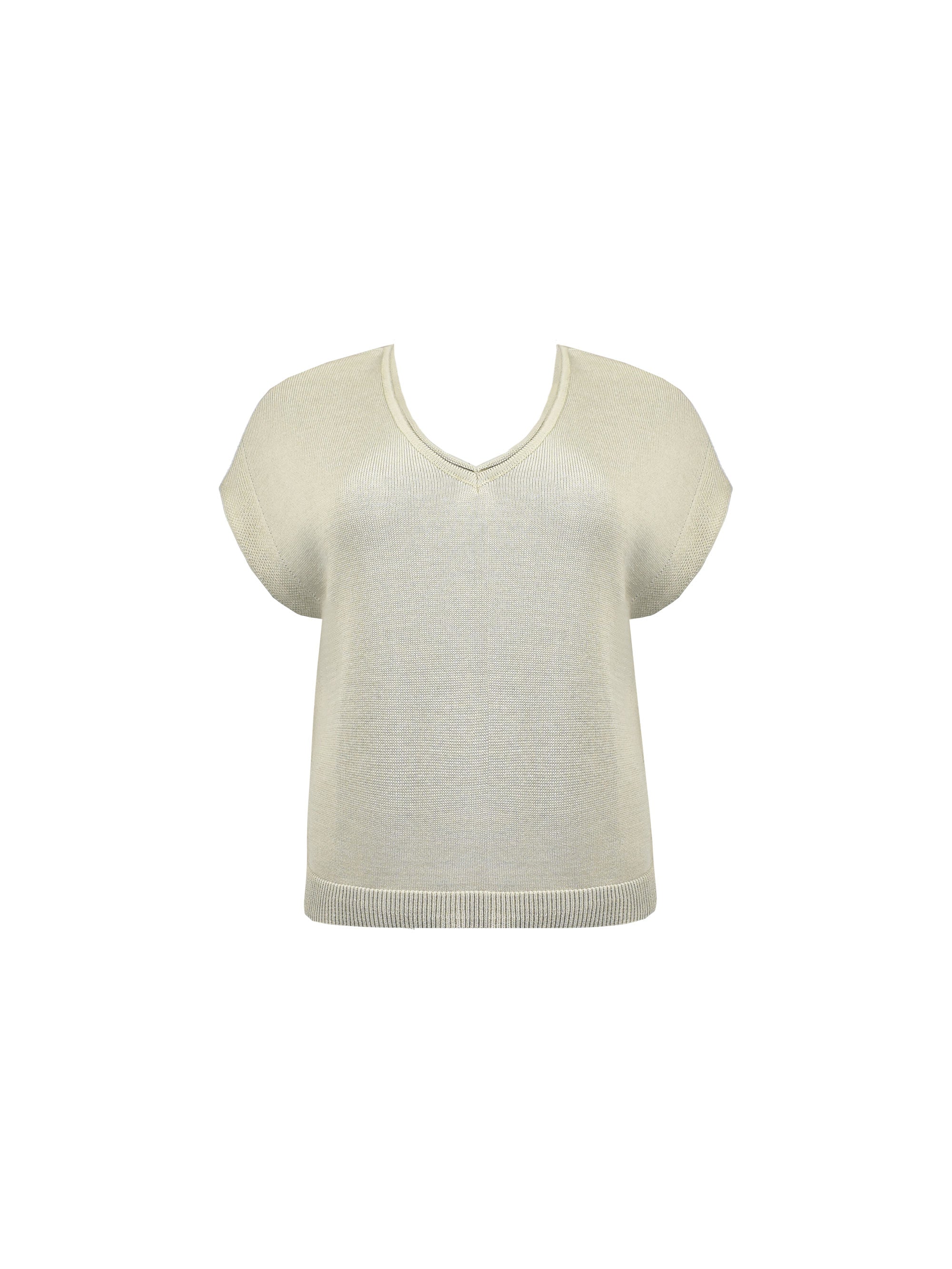 Stone V-Neck Cotton Knit Vest - Image 5