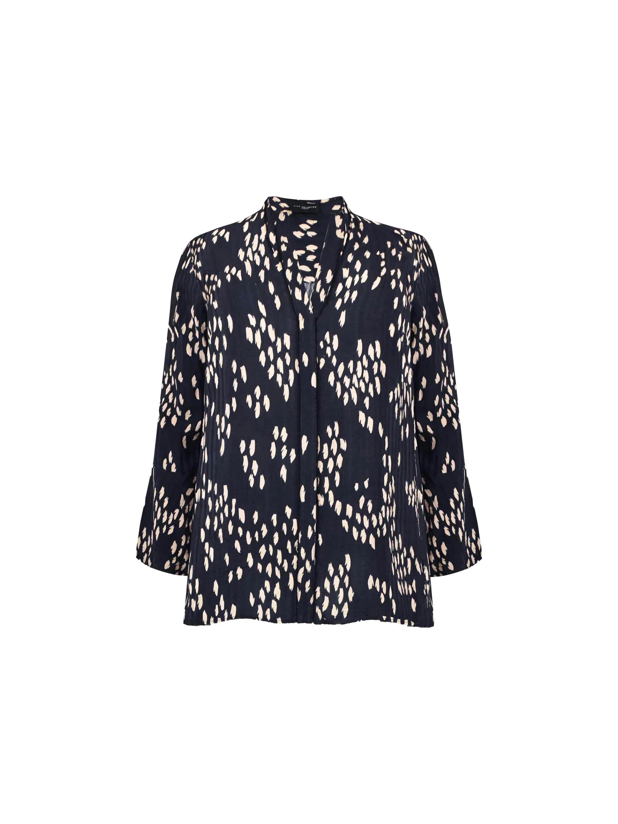 Stone Dash Print Flute Sleeve Blouse - Image 5