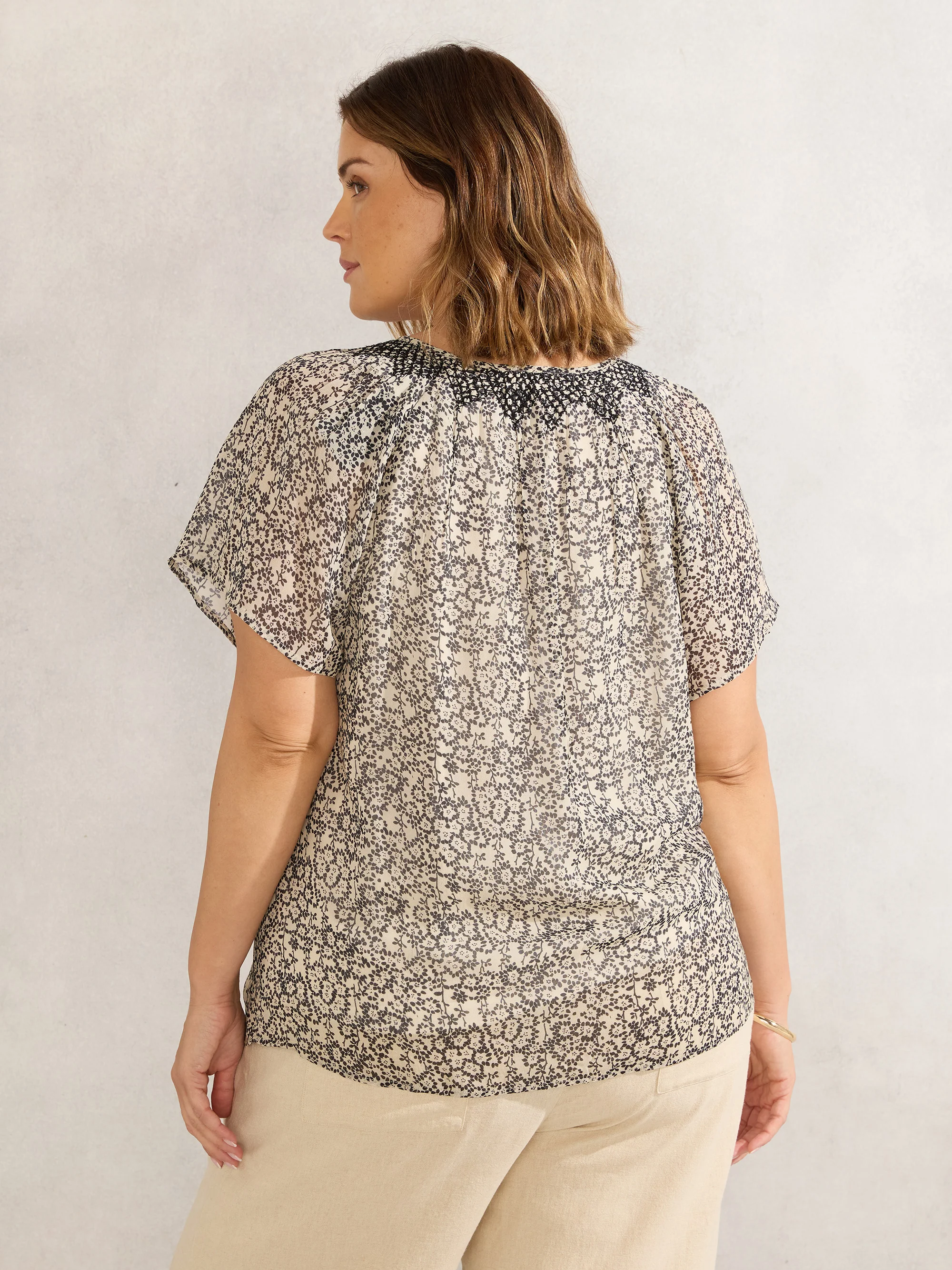 Stone Ditsy Smocked Blouse - Image 4