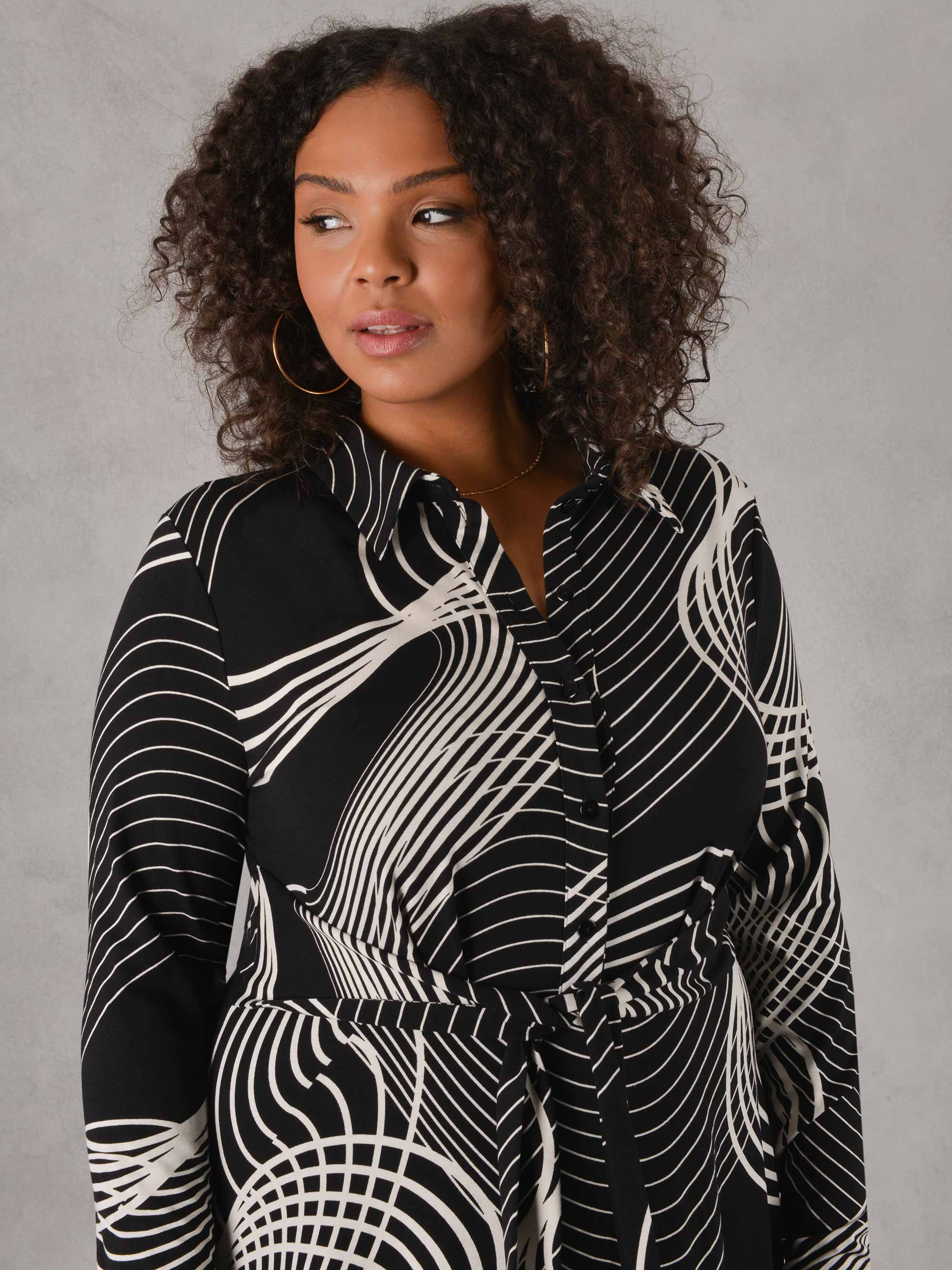 Swirl Print Jersey Midi Shirt Dress - Image 3