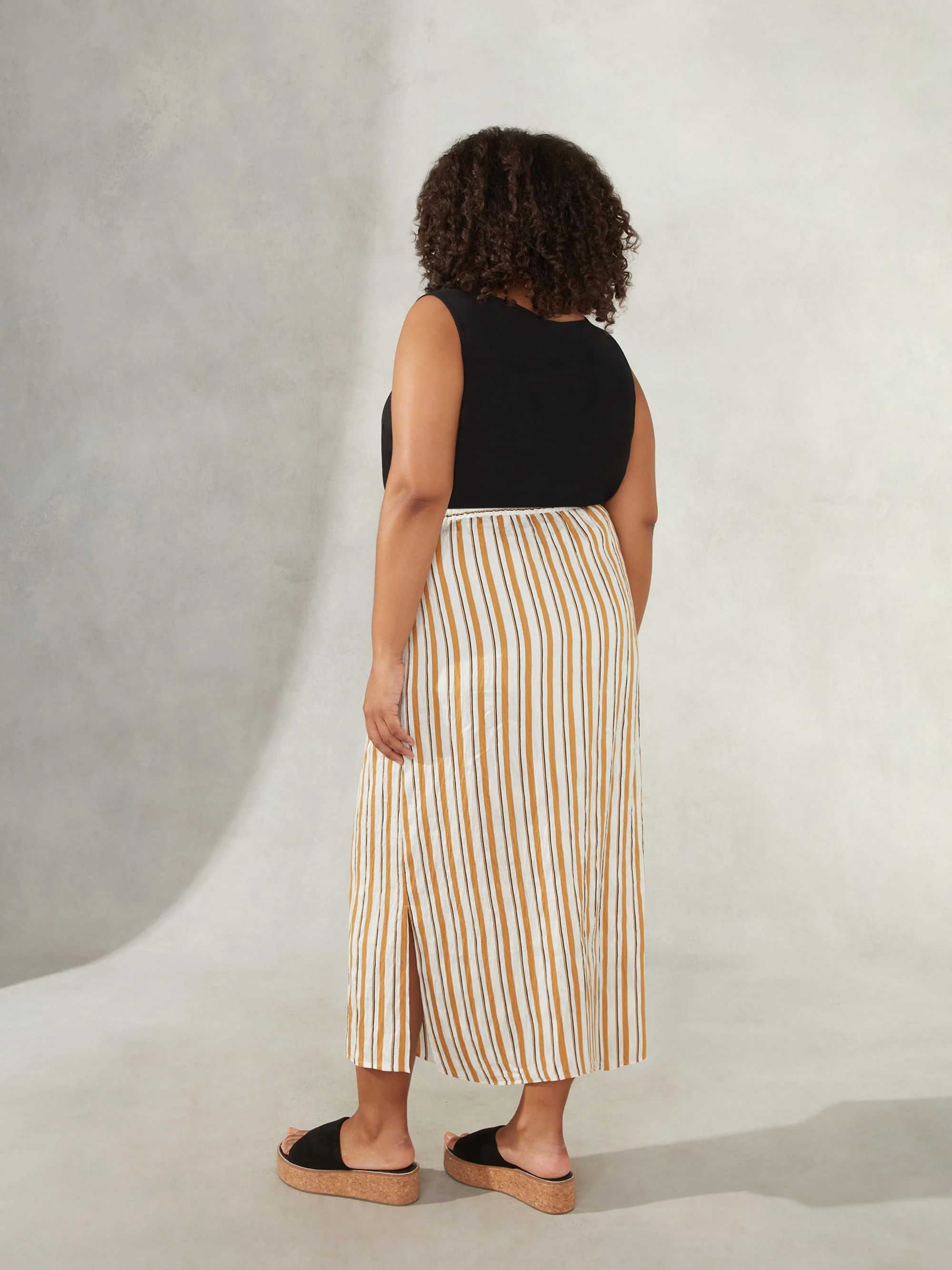 Tan Stripe Maxi Skirt - Image 4