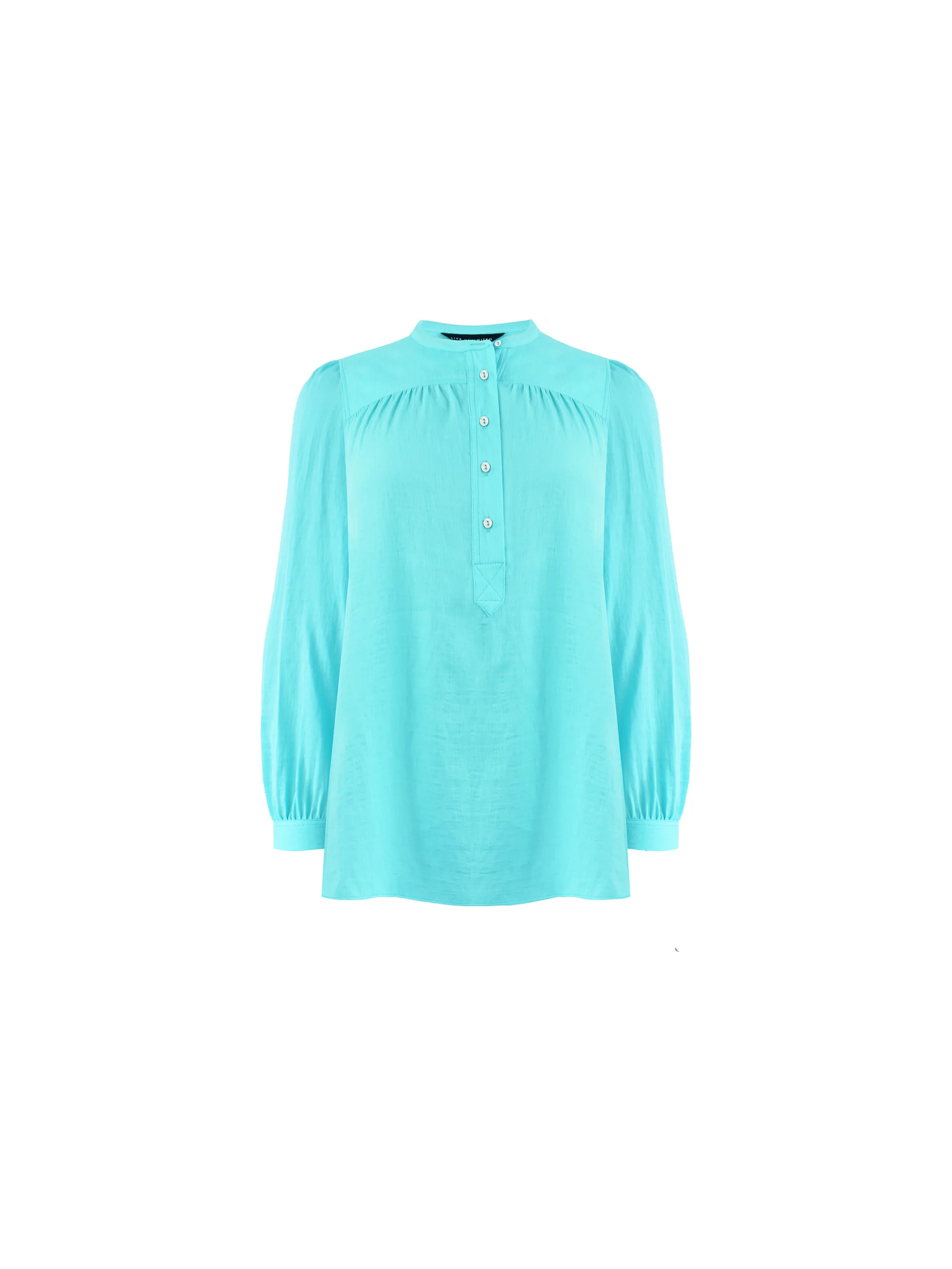Turquoise Nehru Collar Blouse - Image 8