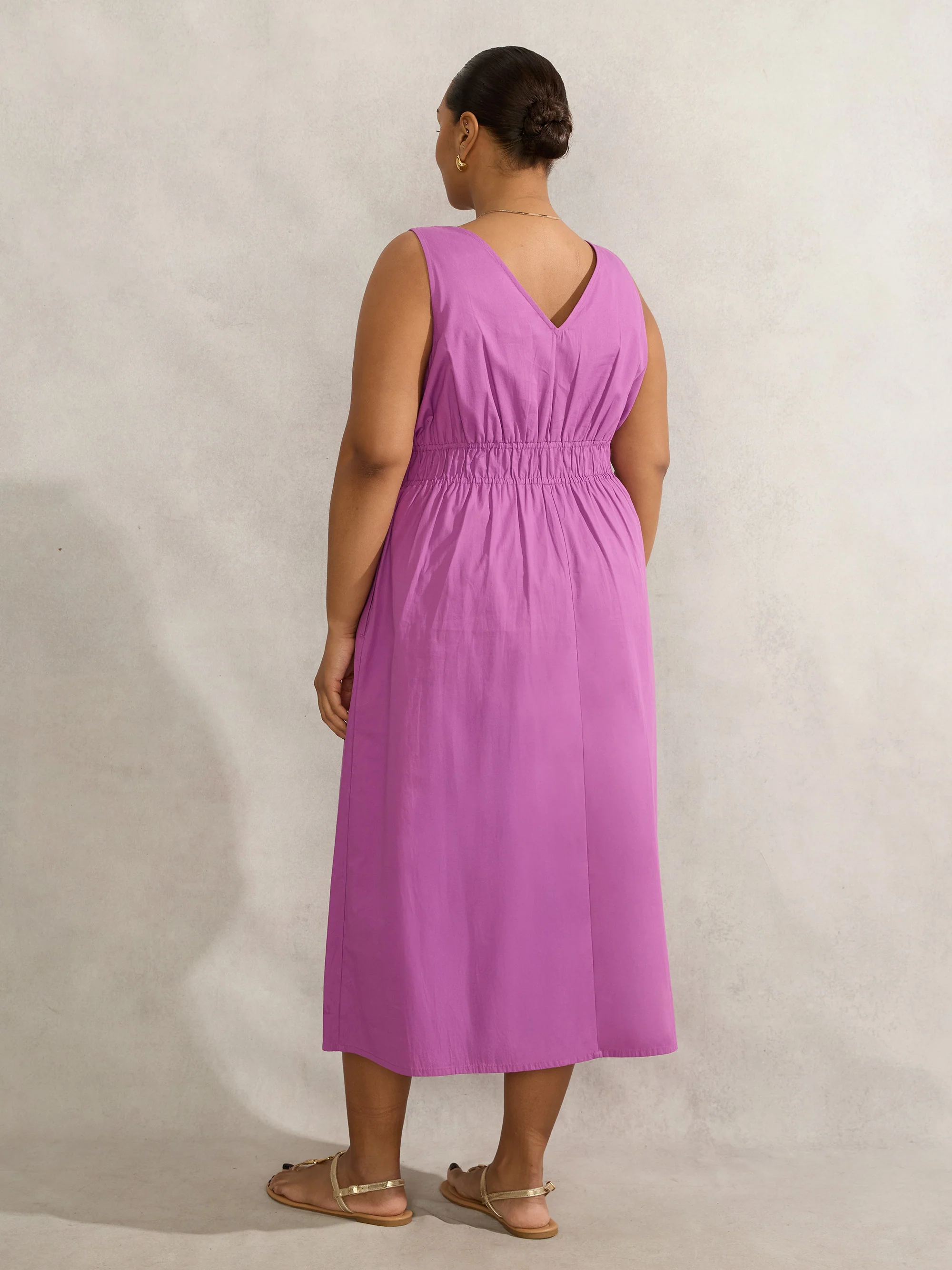 V Neck Elasticated Waist Dress - Image 6