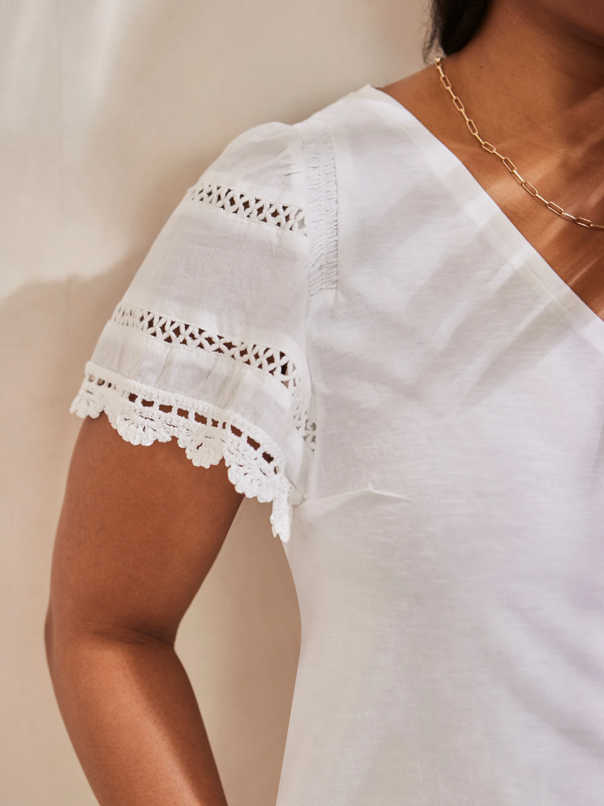 White Angel Sleeve Neck Top - Image 3