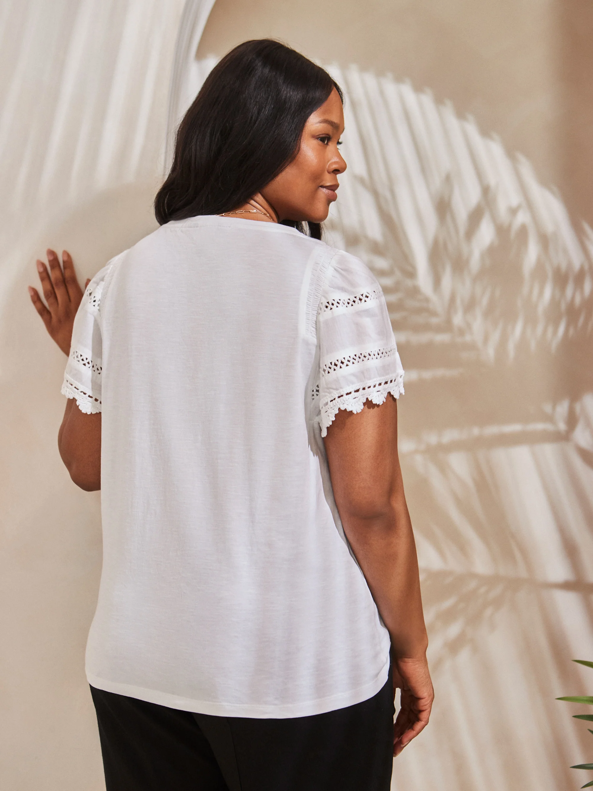 White Angel Sleeve Neck Top - Image 5