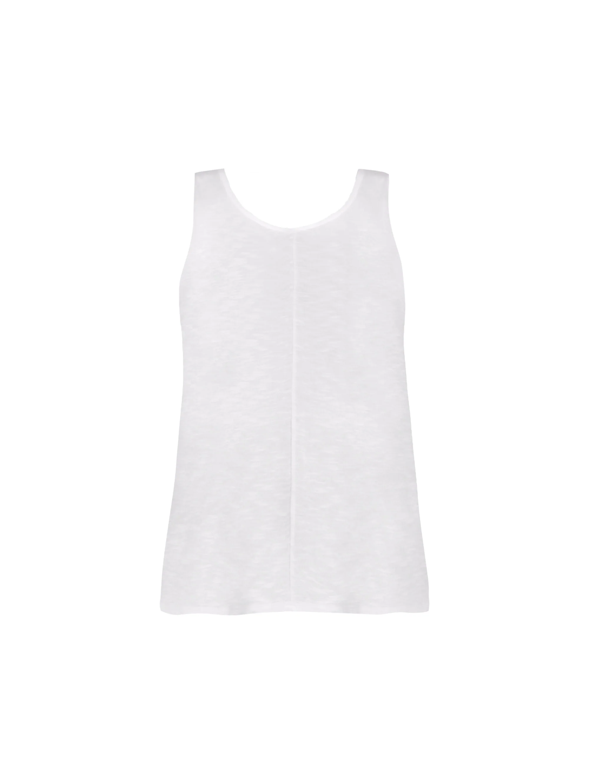 White Cotton Slub Round Neck Vest - Image 4