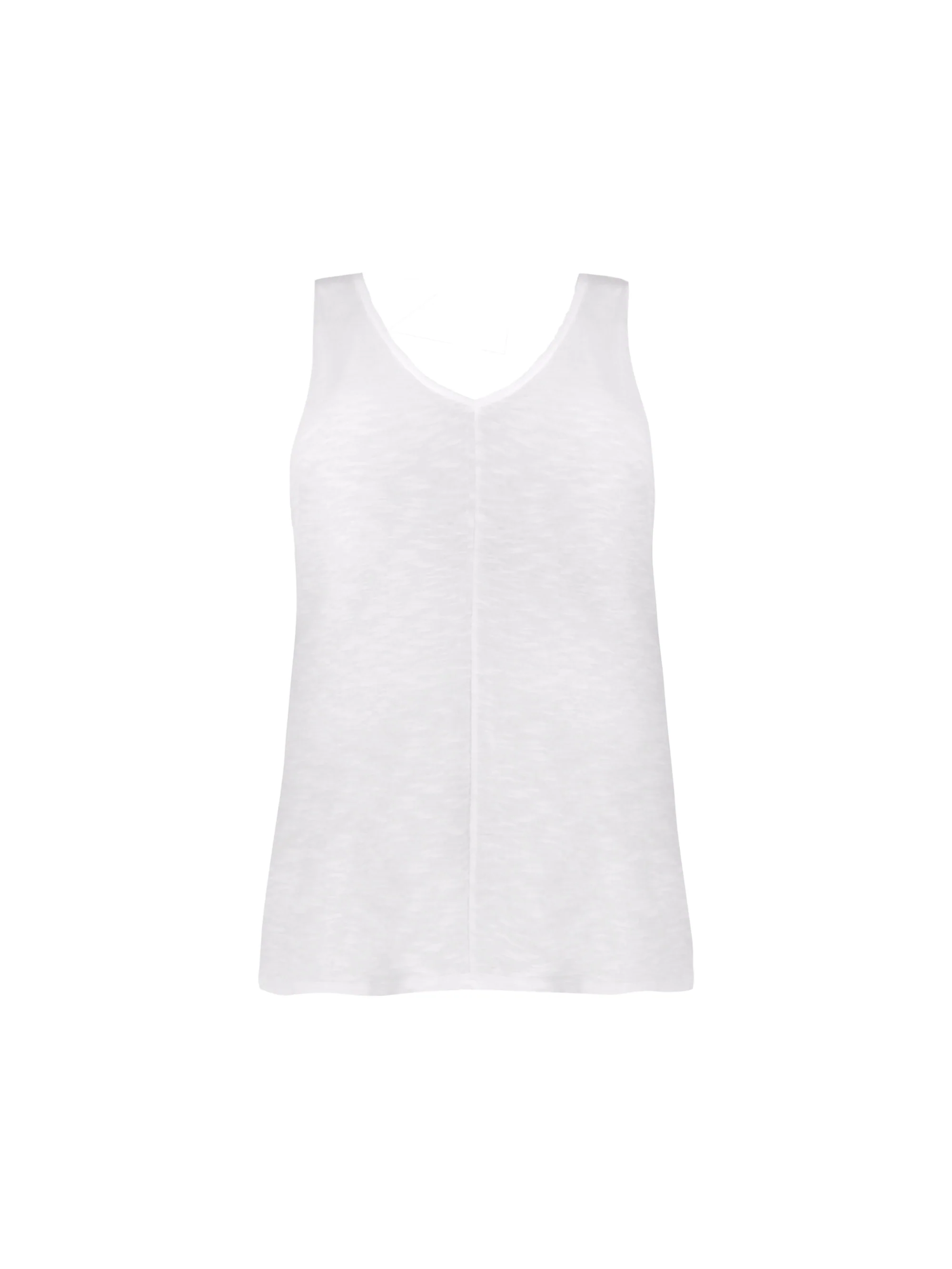 White Cotton Slub V-Neck Vest - Image 5